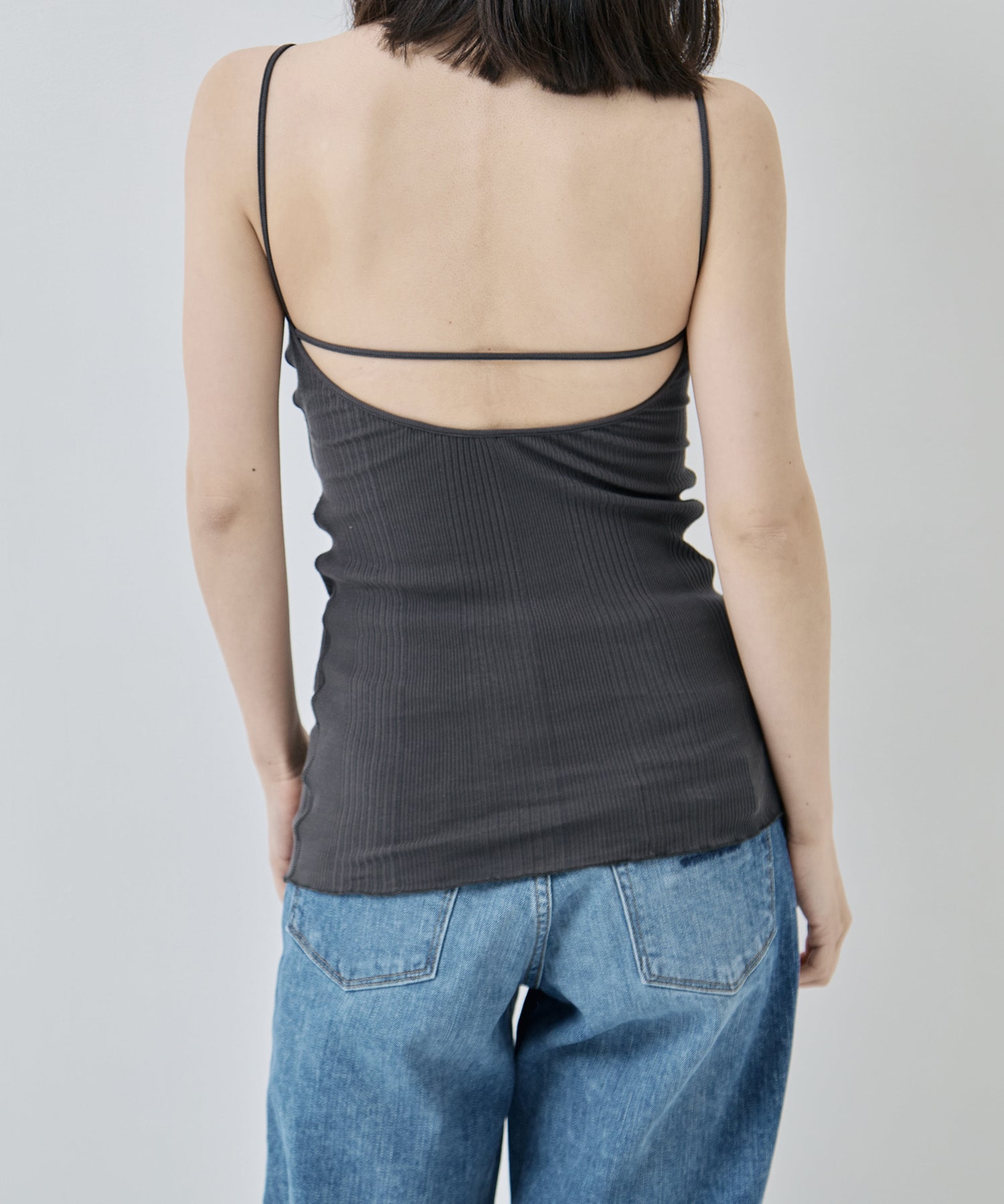 Random rib open back cami HAKUJI