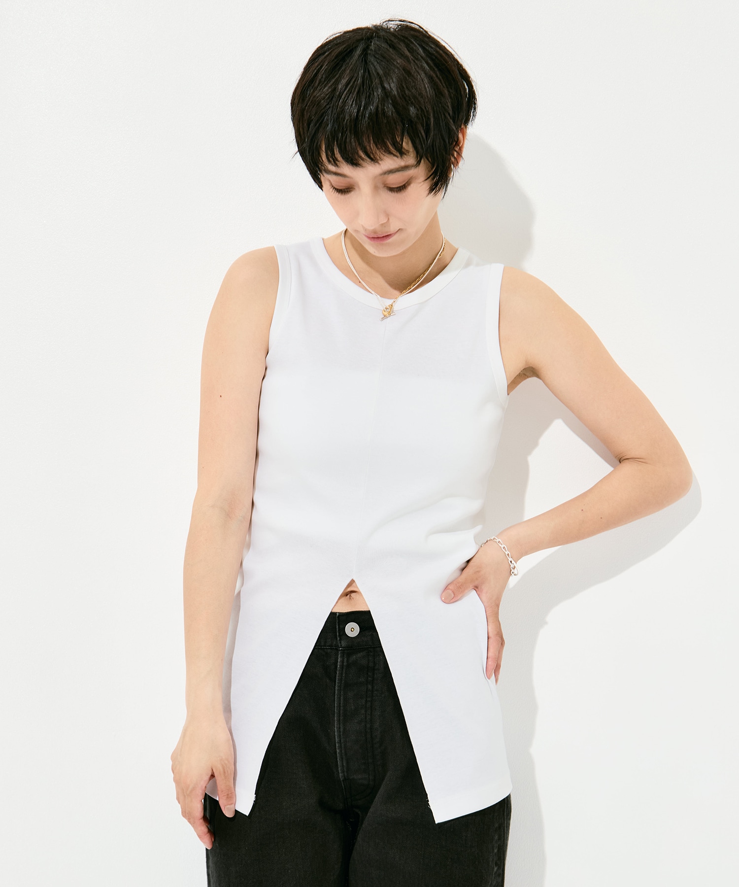 Sanfokin Cotton Slit Tanc-top WRAPINKNOT