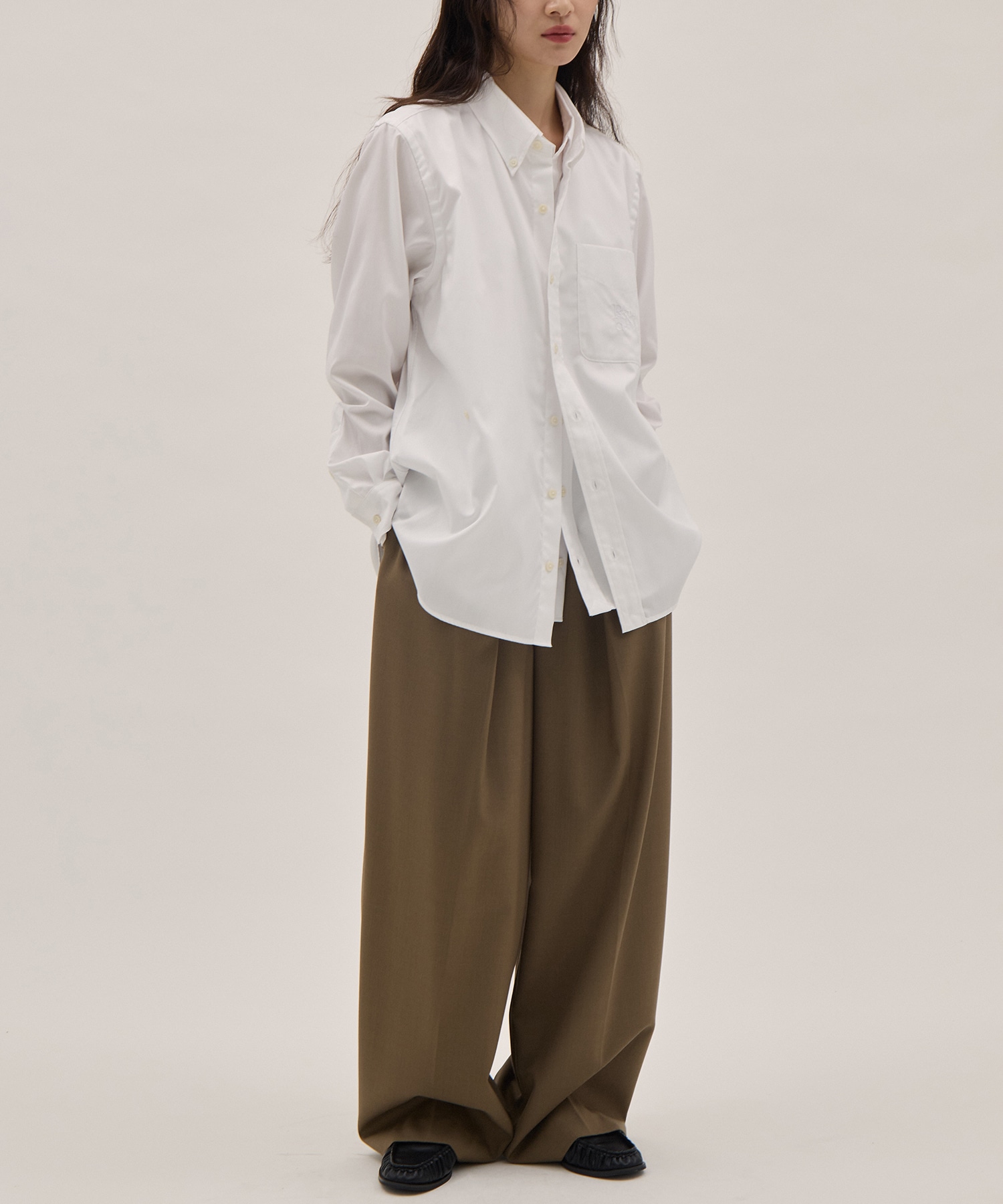 Double Layer Button-down Shirt - Oxford RhodolirioN
