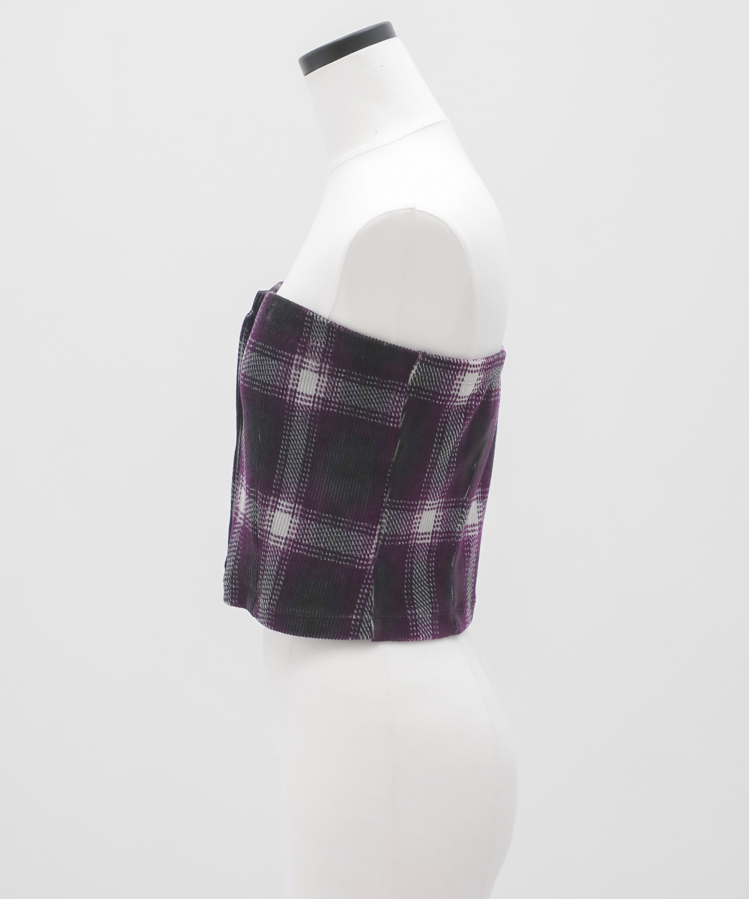 Ombre Check Stretch Corduroy Bustier PHEENY