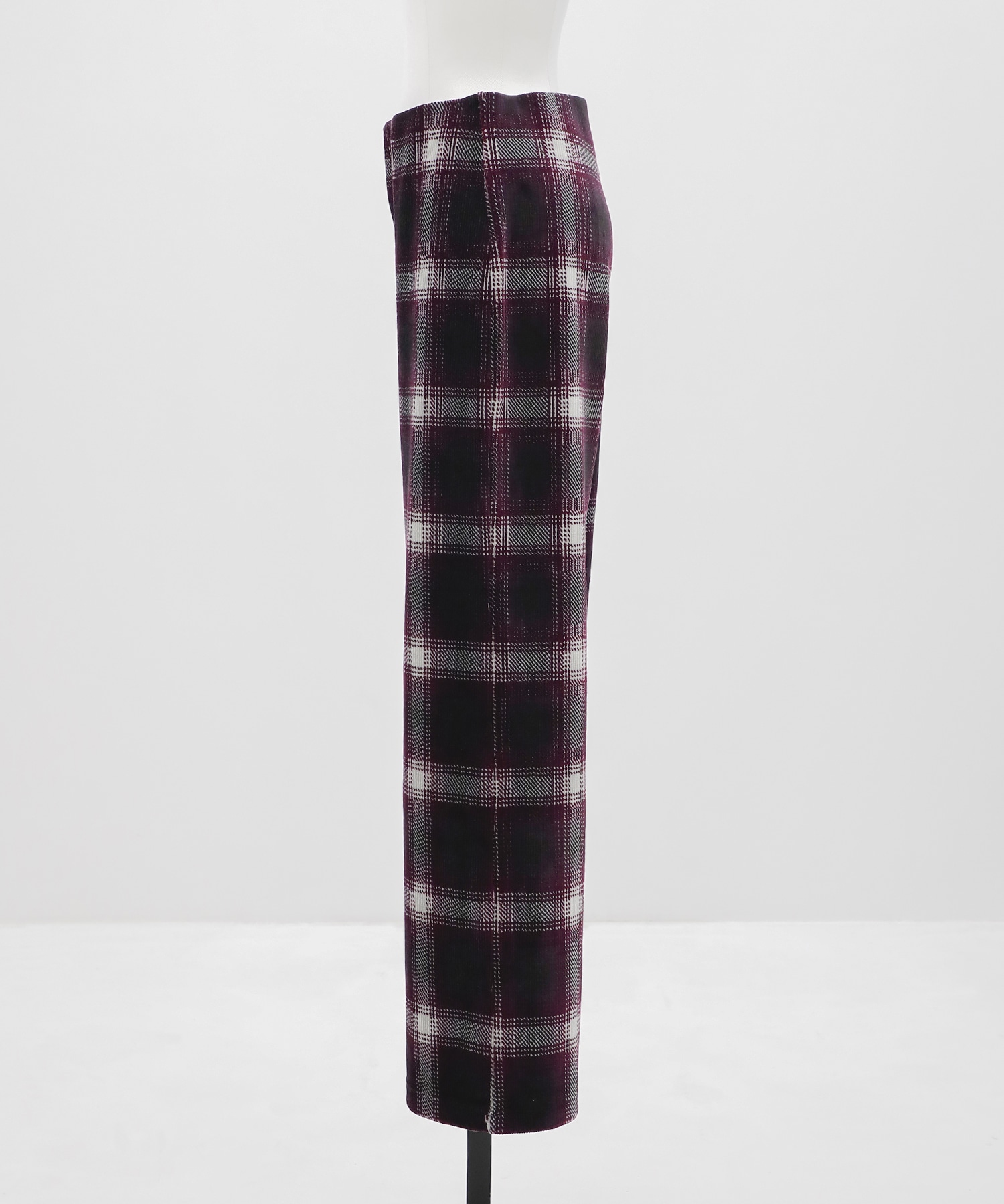Ombre Check Stretch Corduroy Wide Pants PHEENY