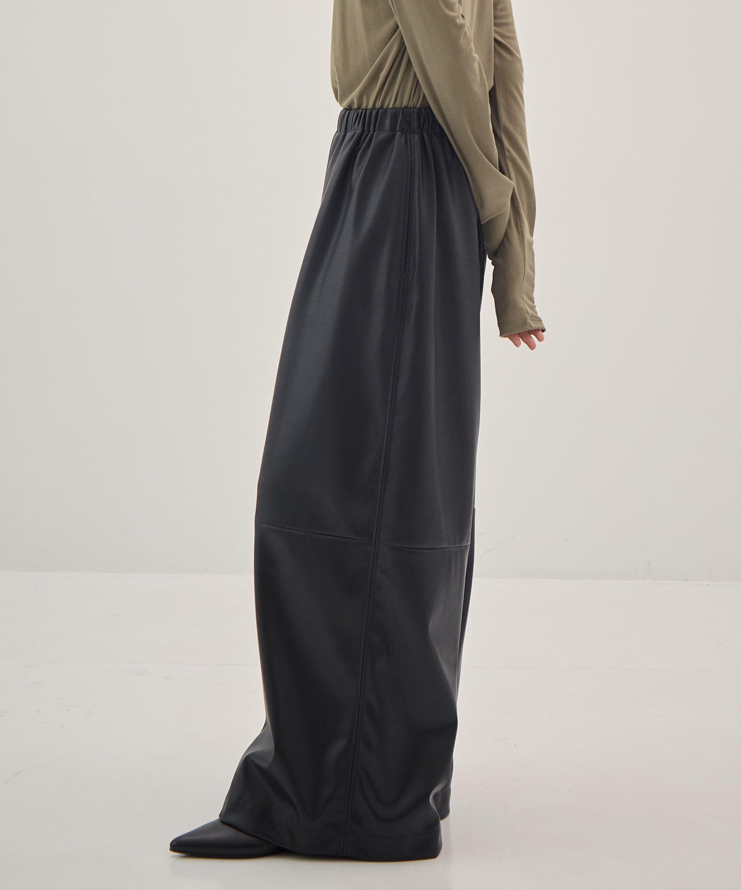 Synthetic Leather Wide Trousers IIROT