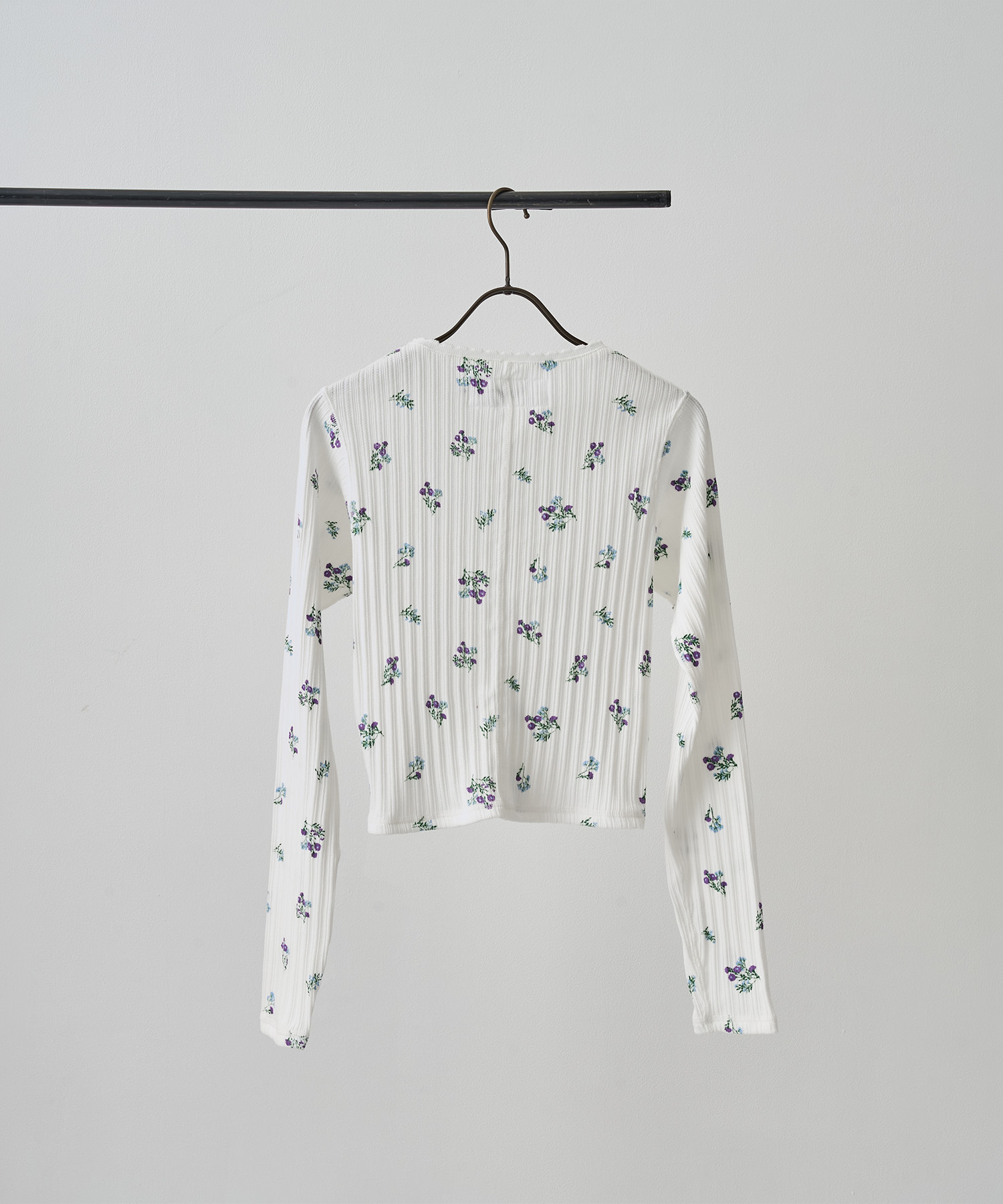 COTTON EYELET RIB FLOWER CARDIGAN JANE SMITH