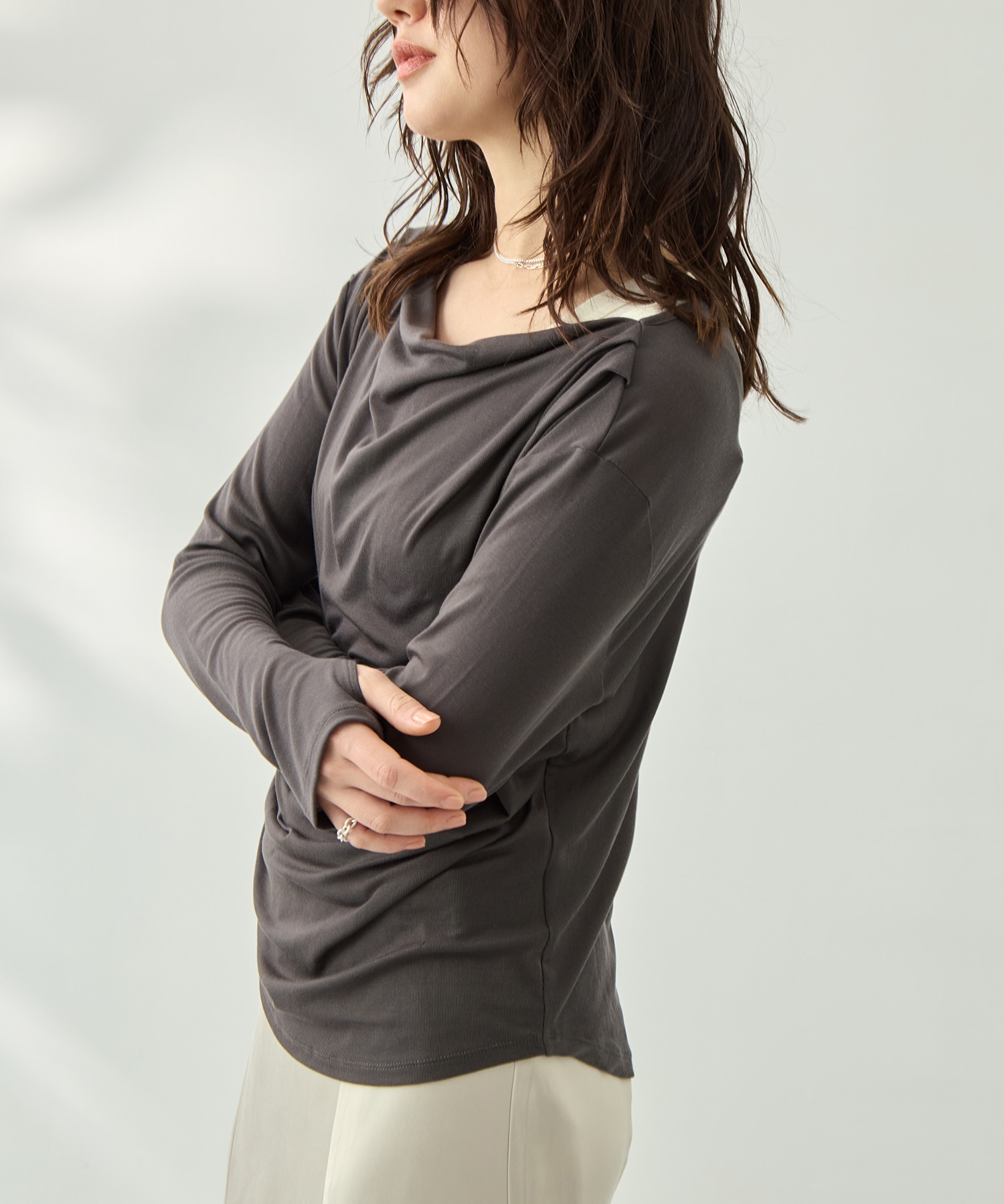 ドレープカットソー KEY TIMEZ