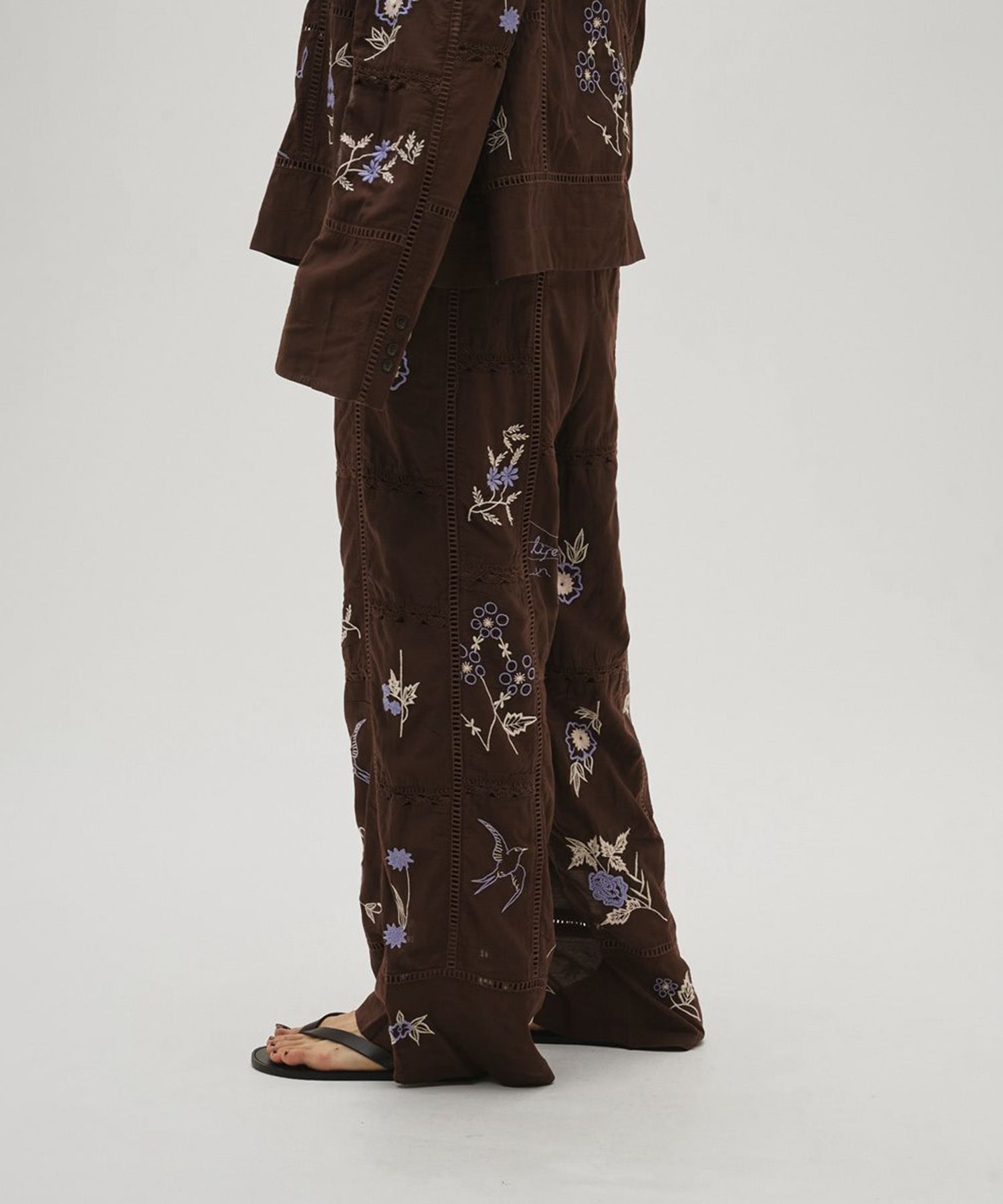 Embroidery Patchwork Trousers TODAYFUL