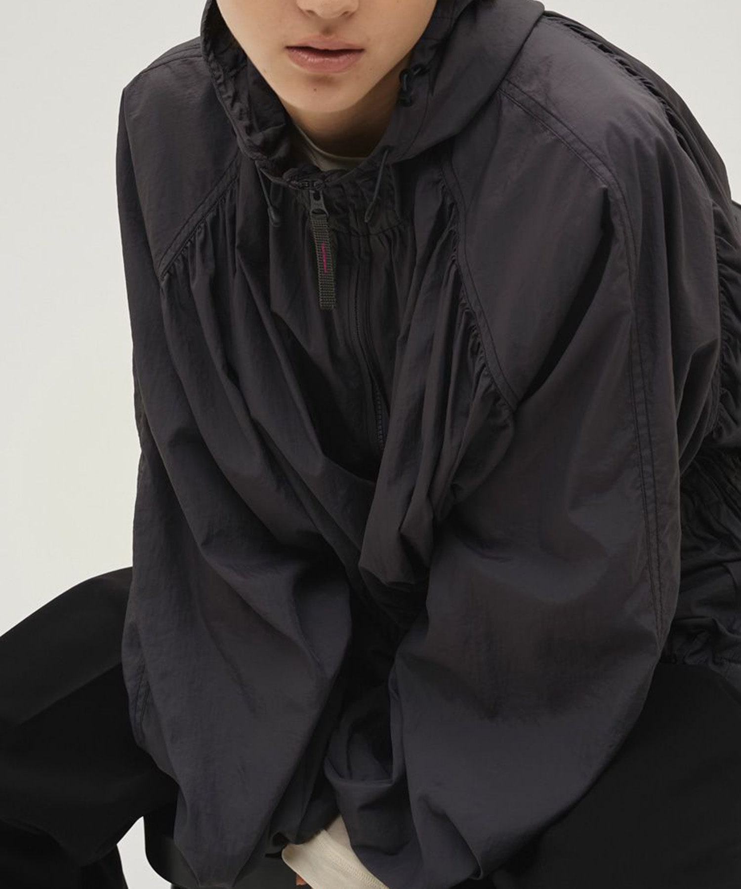 Nylon Gather Blouson TODAYFUL