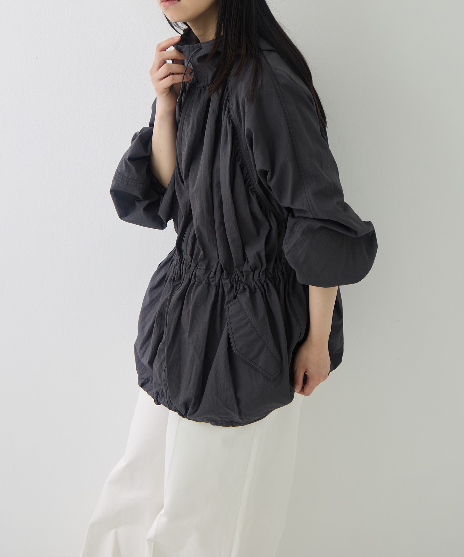 Nylon Gather Blouson TODAYFUL