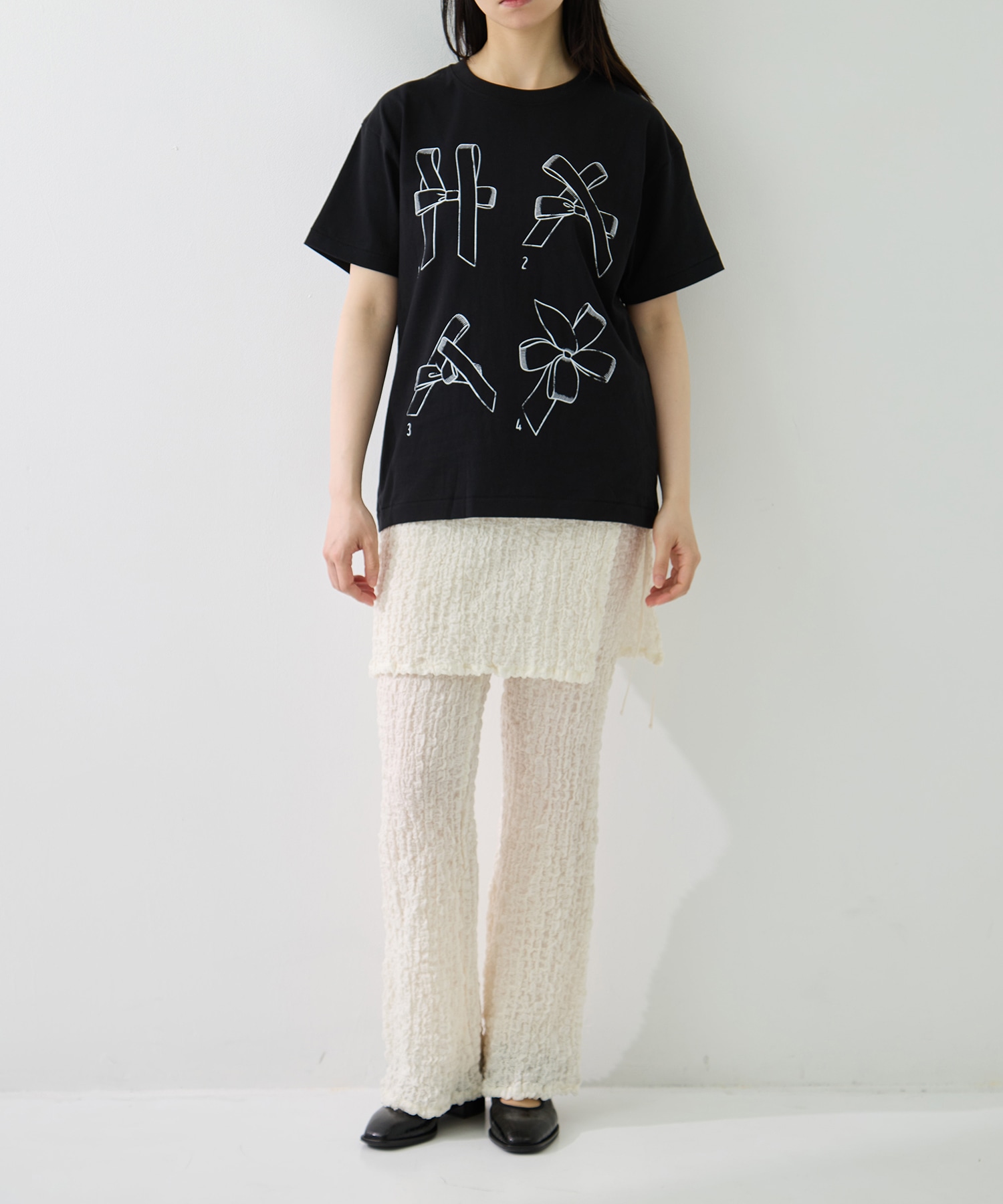 Printed Making a bow with Ribbon Tee RhodolirioN