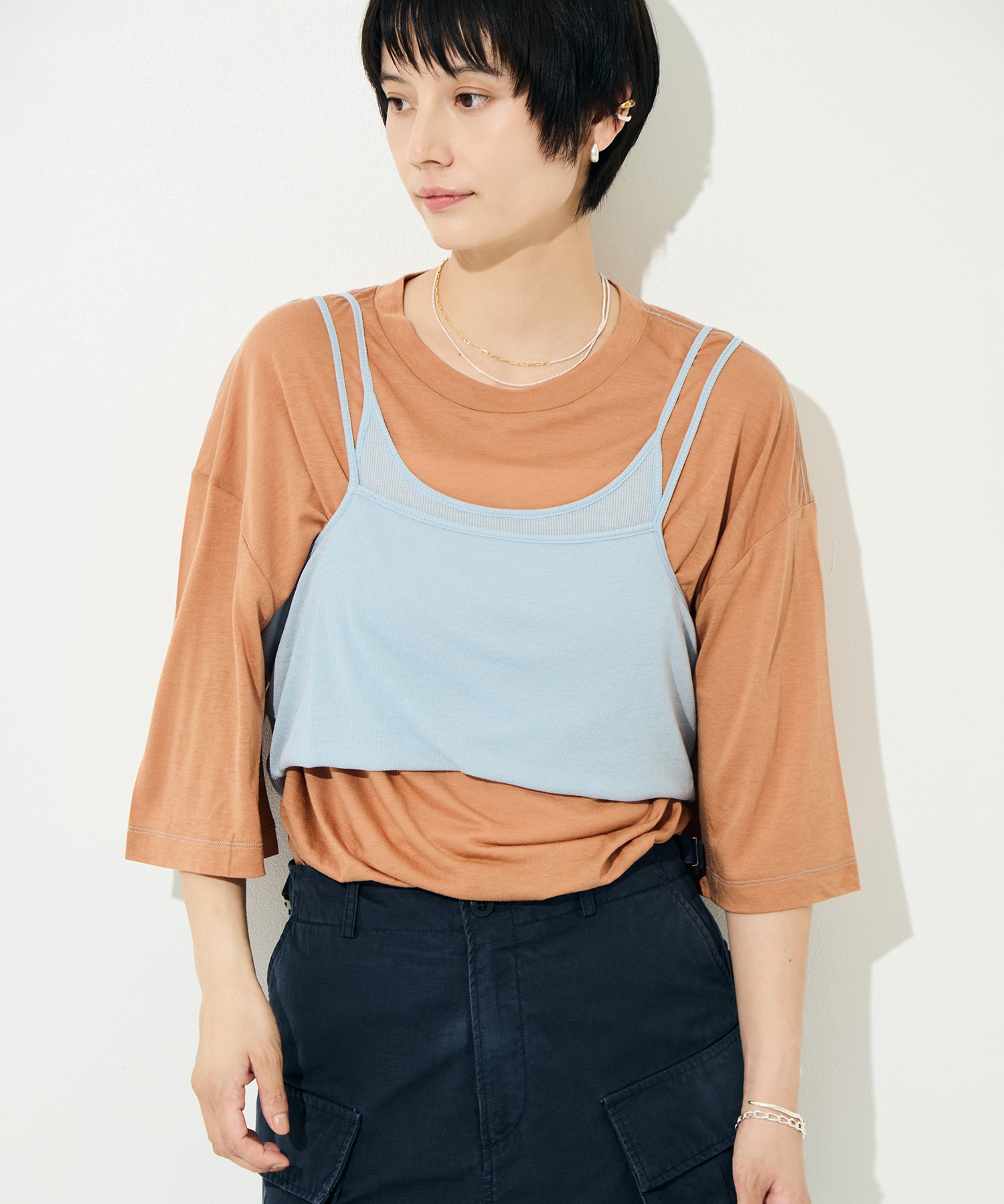 Camisole Top & Loose-fitting Tee - Unit Tops RhodolirioN