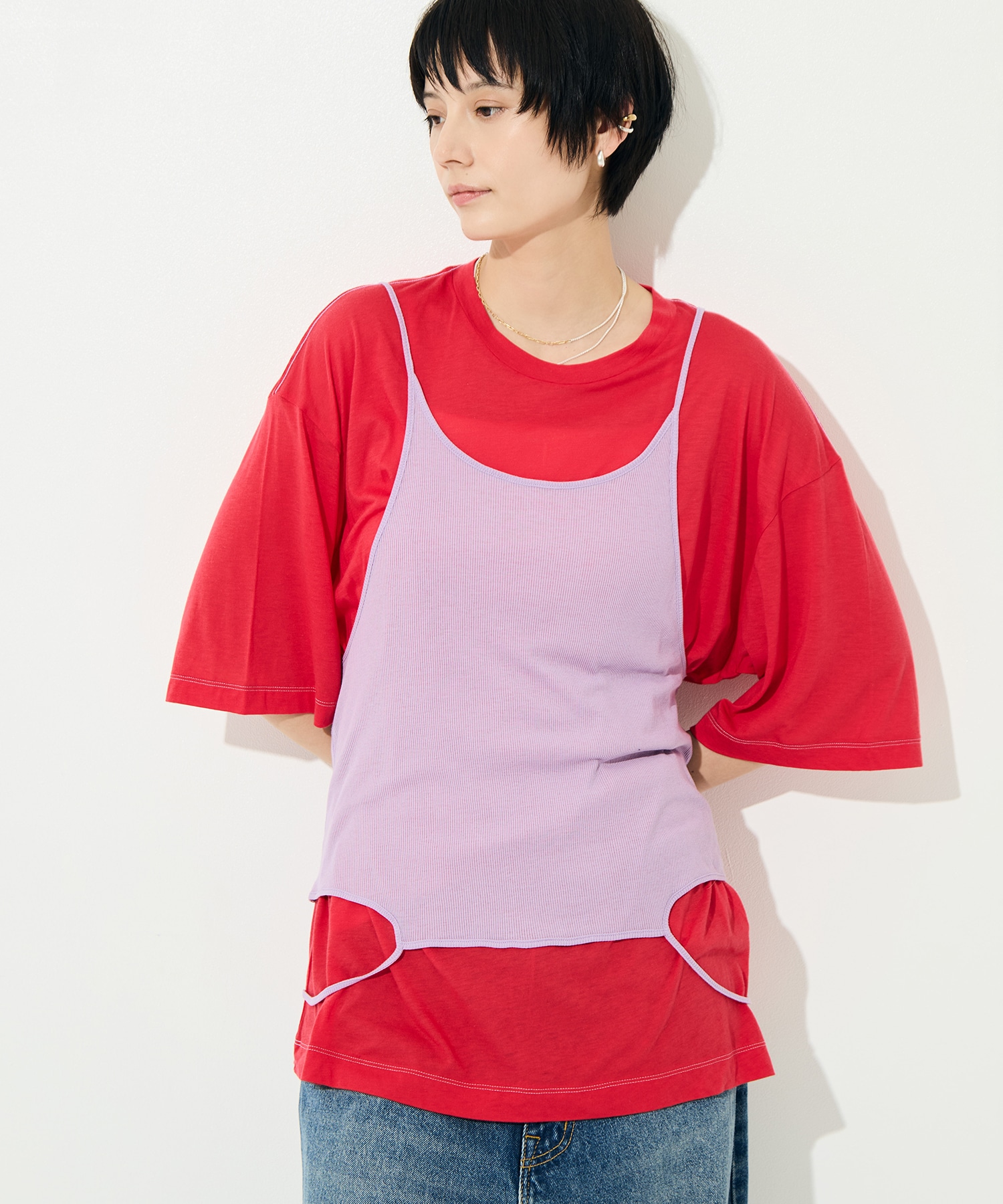 Camisole Top & Loose-fitting Tee - Unit Tops RhodolirioN