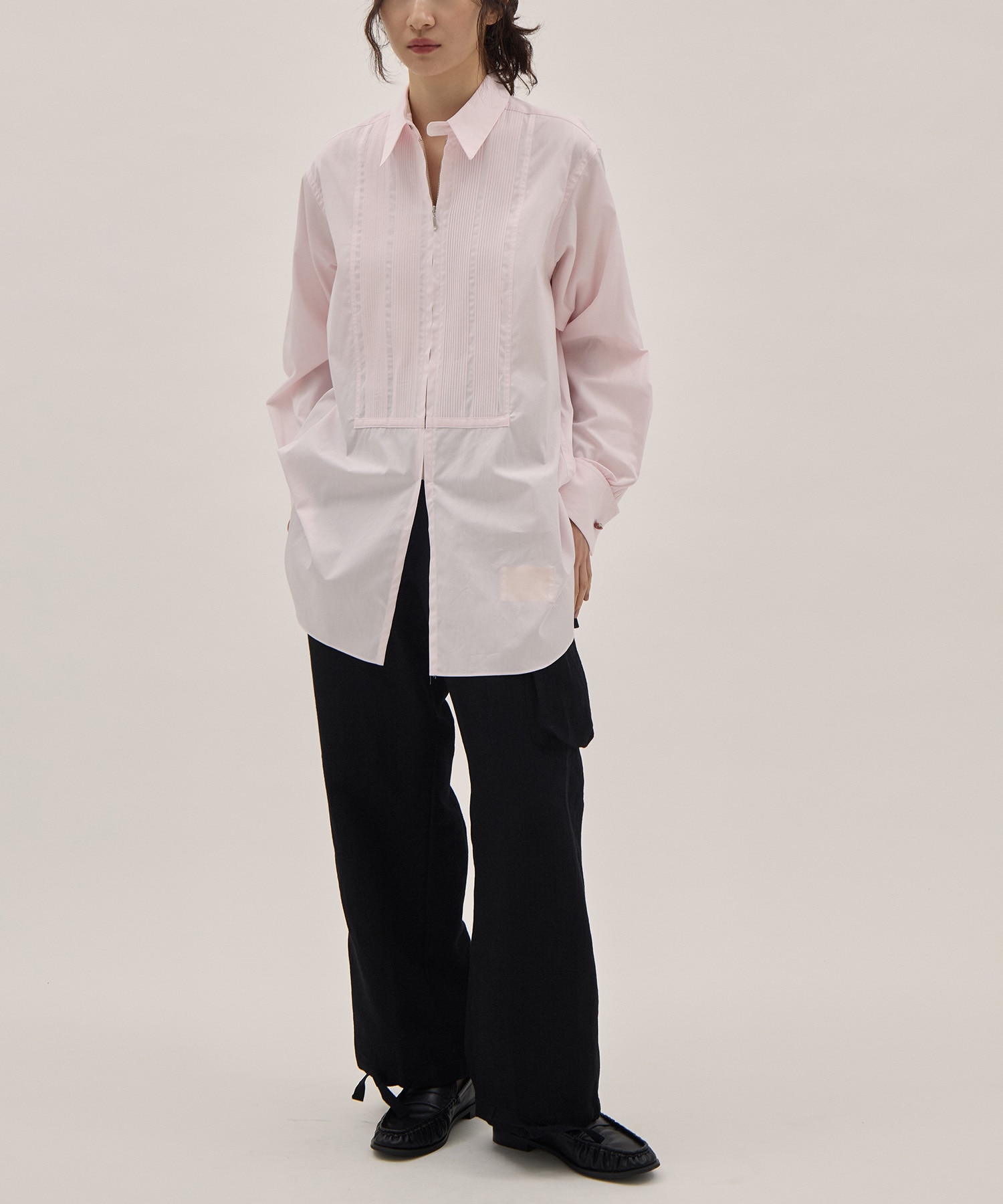 Pintuck FrontZip Shirt PONTI