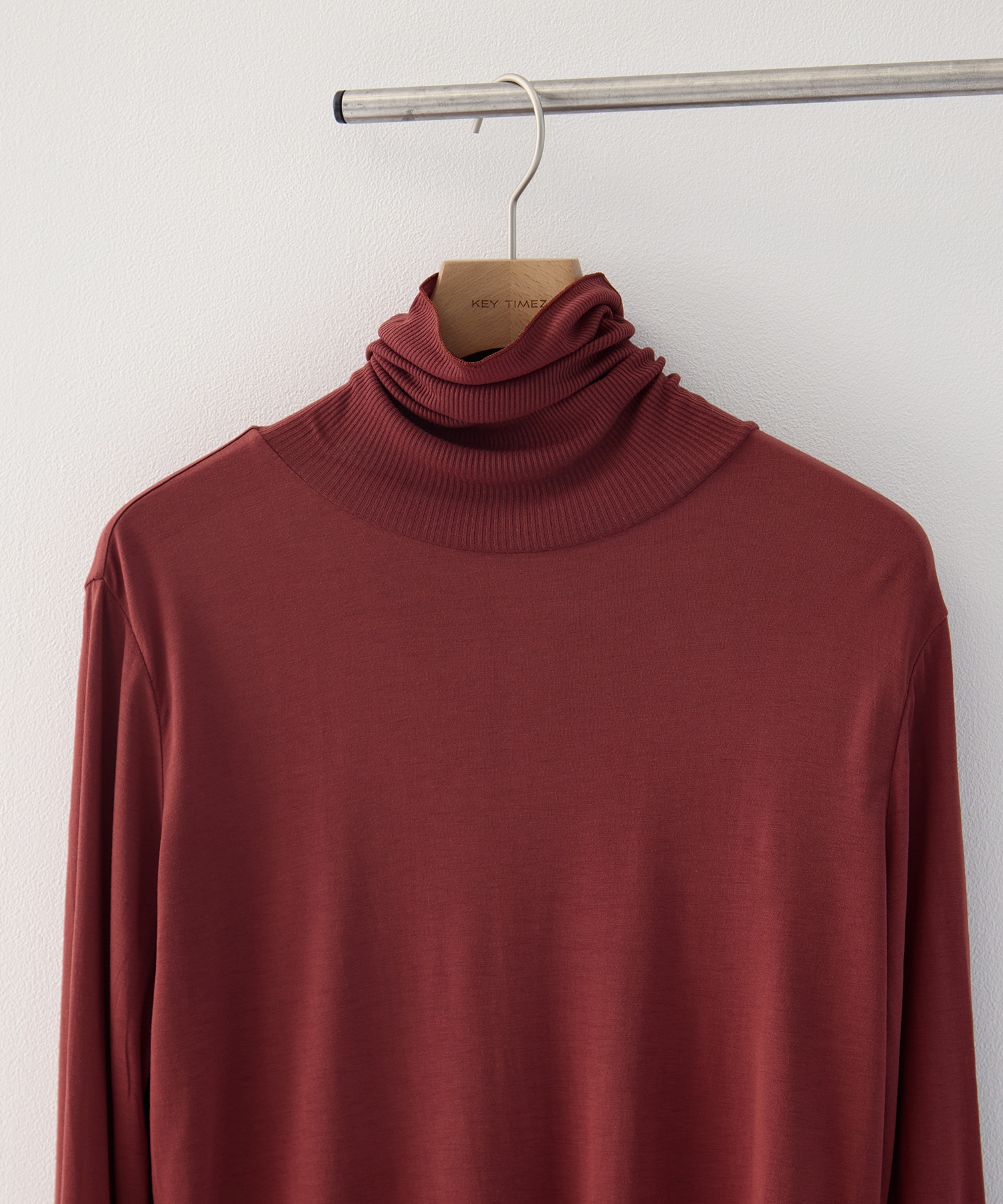 MODAL SILK JERSEY TURTLENECK PULLOVER ATON