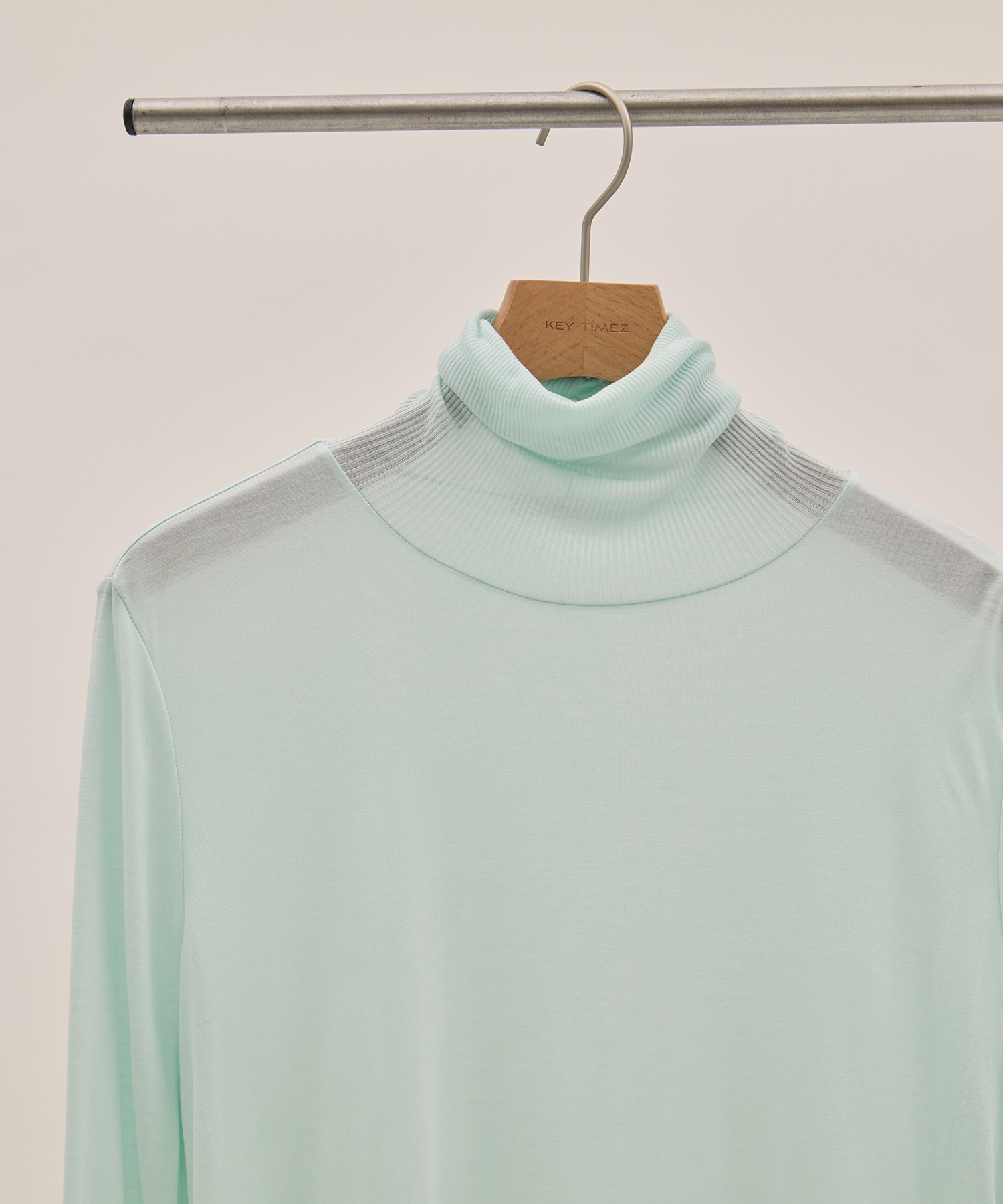 MODAL SILK JERSEY TURTLENECK PULLOVER ATON