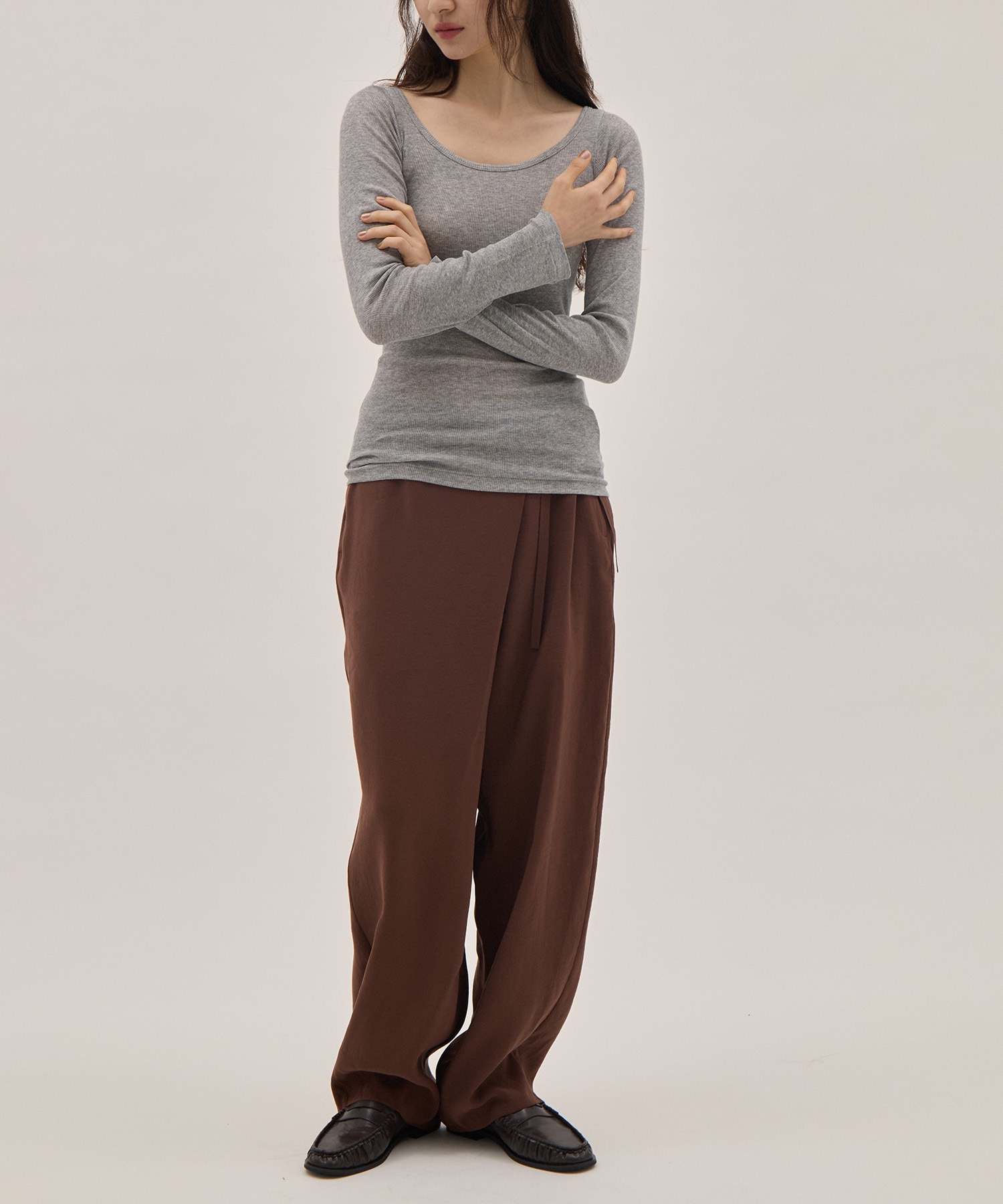 COMPACT RIB LONG SLEEVE T-SHIRT ATON