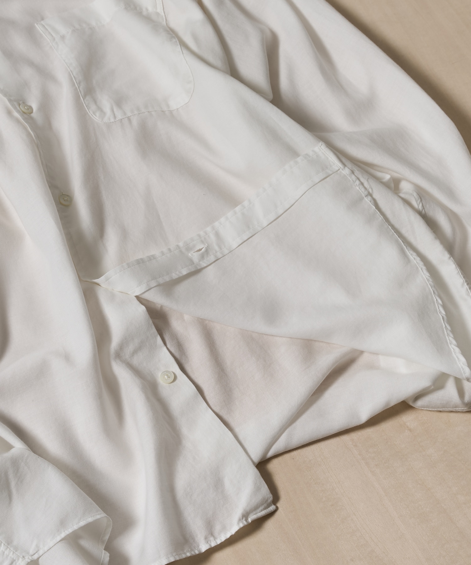 Cotton Silk Twill Garment-dyed Loosed Shirt YOKE