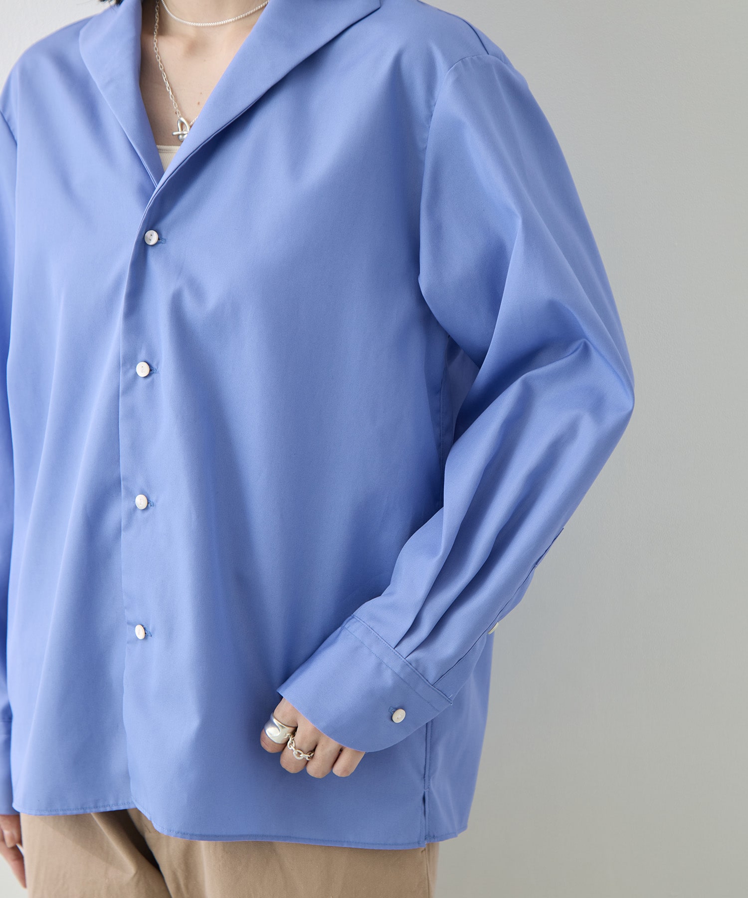 Cotton Broad French Shawl Collar Shirt blurhms