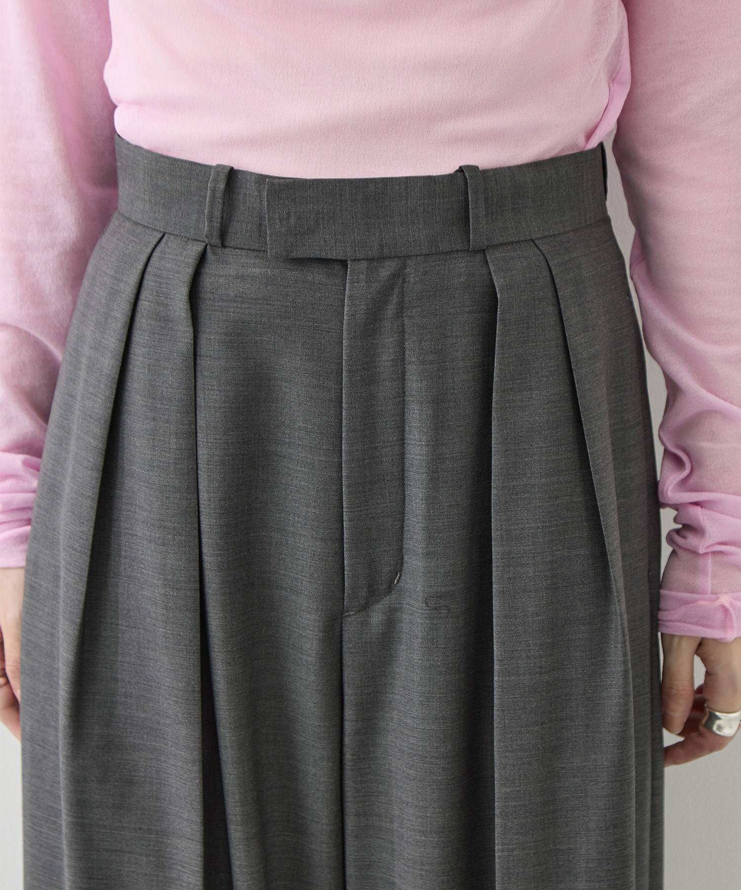 SUPER140ウォッシャブルウールワイドパンツ KEY TIMEZ