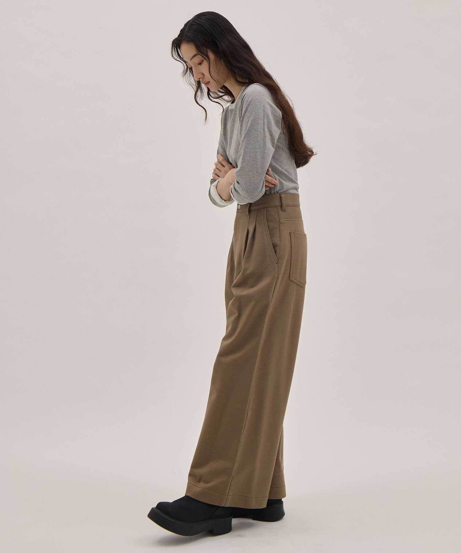 Hard Compact French Terry Wide Pants PHEENY