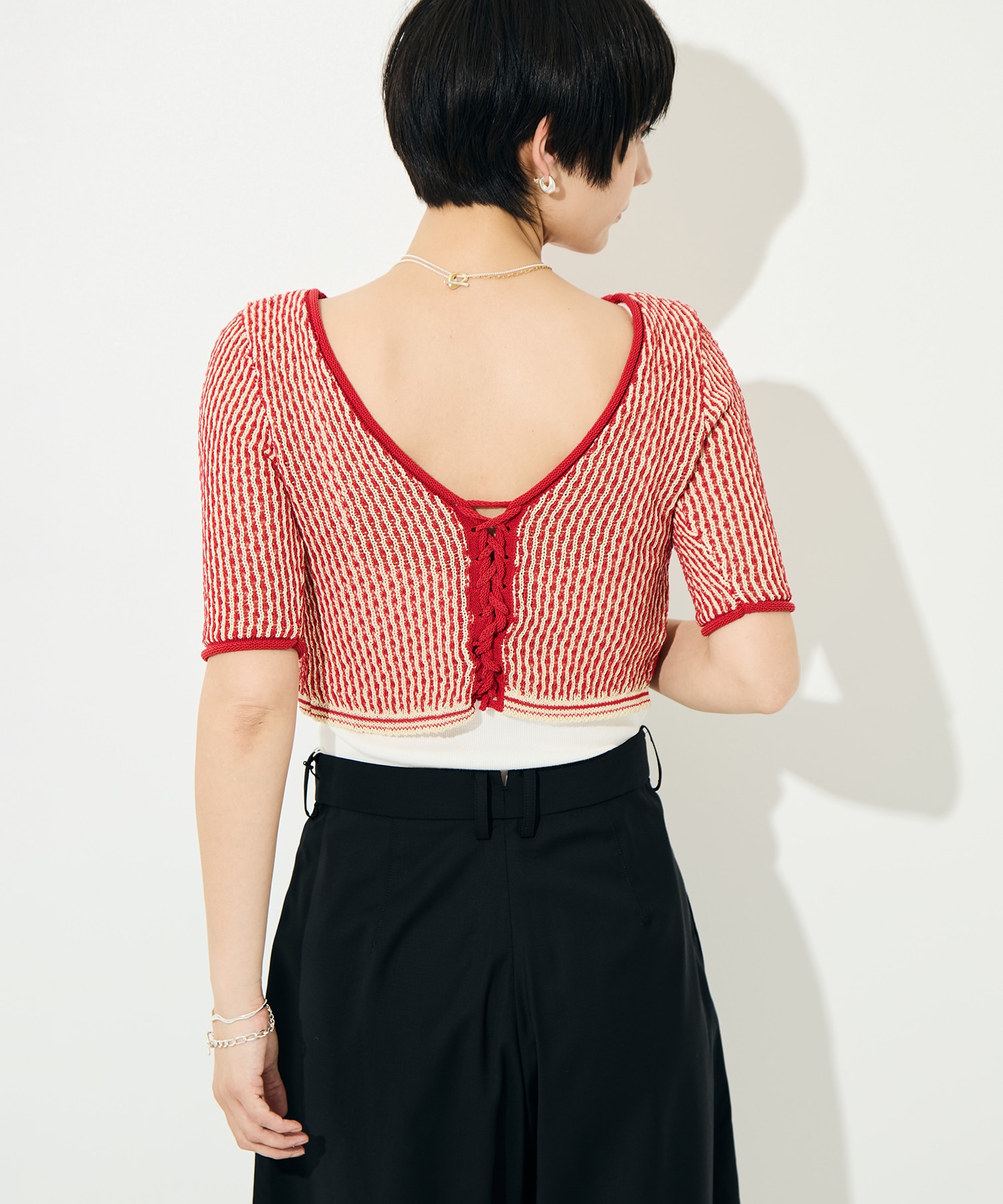 RIPPLE LACE-UP KNIT muller of yoshiokubo