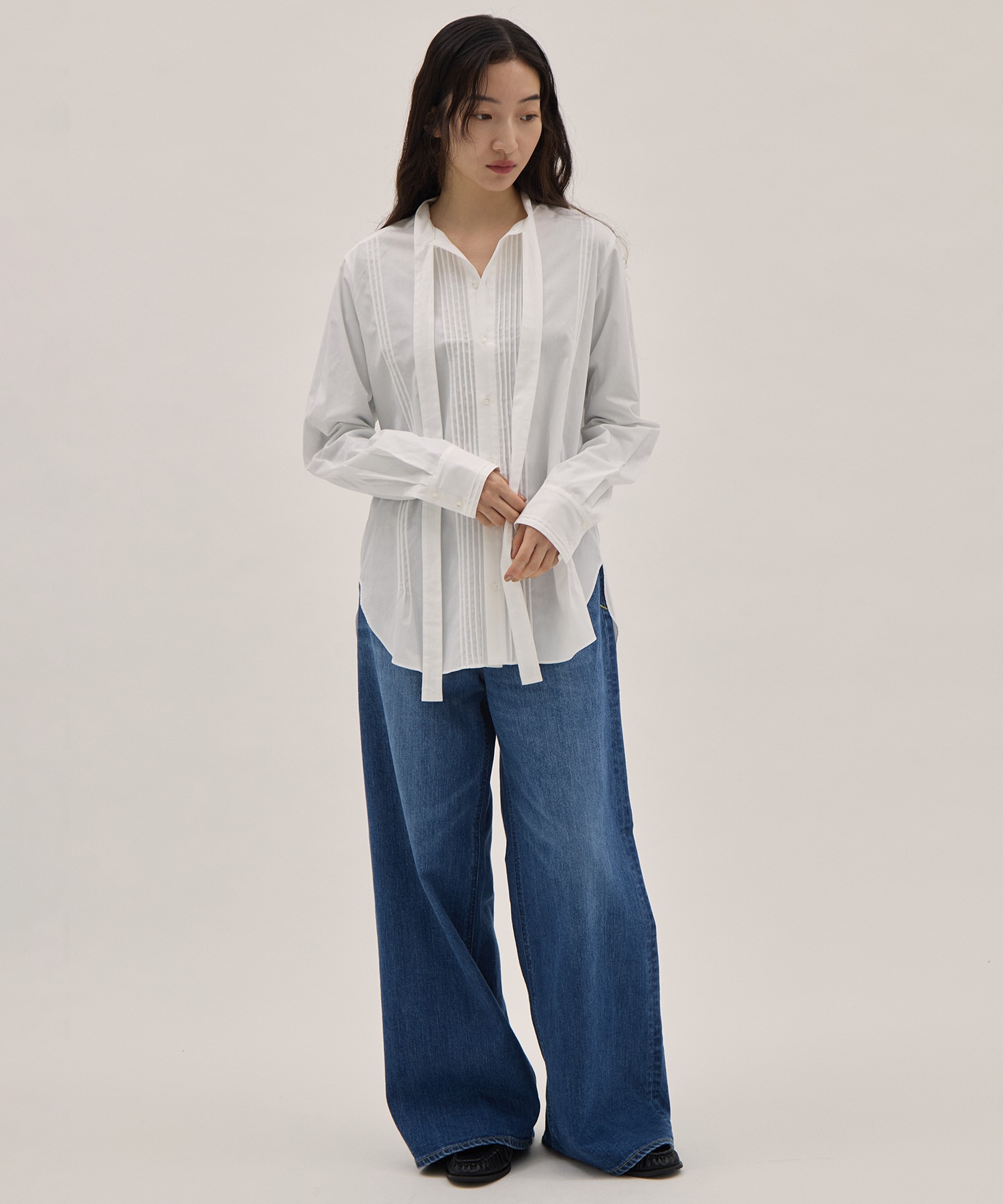 Ribbon Tie Blouse - Solid＆Leopard RhodolirioN