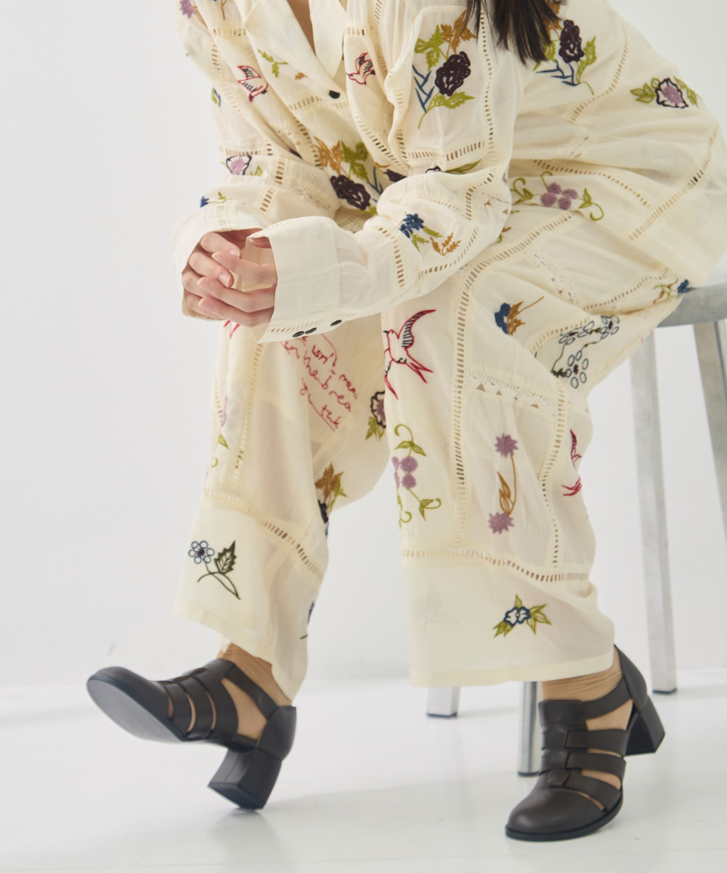 Embroidery Patchwork Trousers TODAYFUL