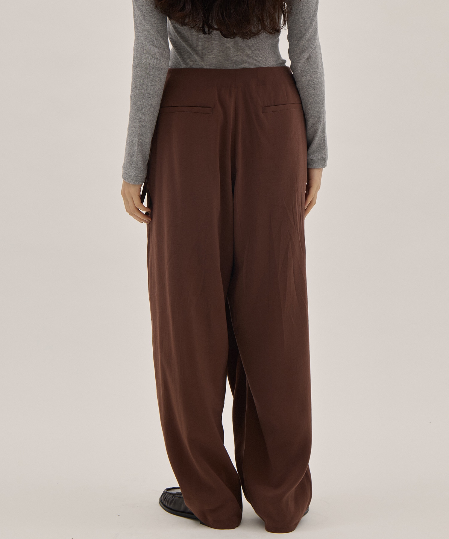 RAYON-POLYESTER BROAD TROUSERS YLEVE
