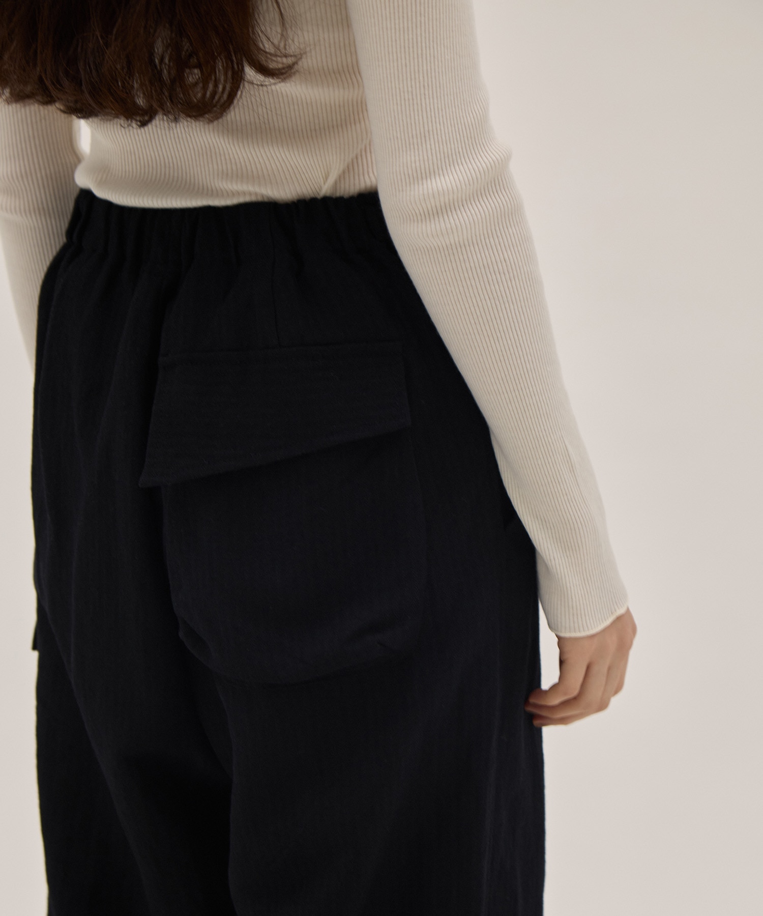 Wool Linen Herringbone Cargo Pants PONTI