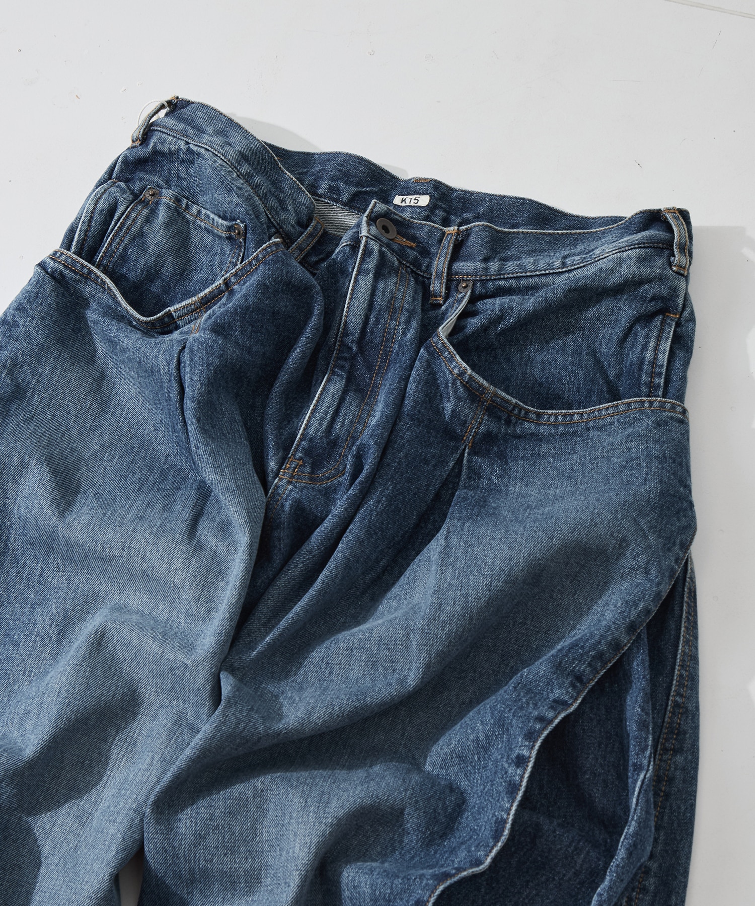 3D cutting denim pants KHOKI
