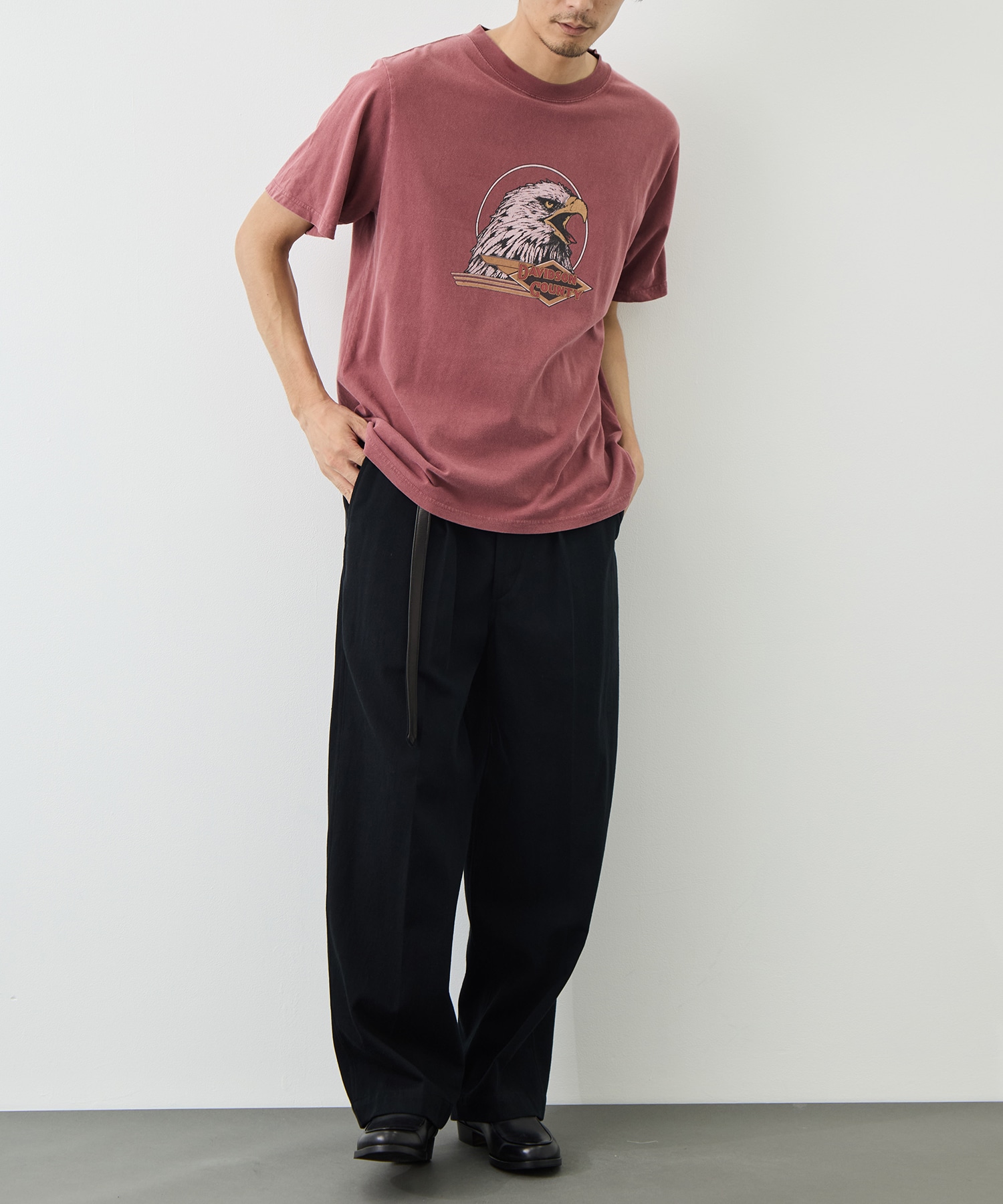 Denim-Leather Belted Trousers blurhms