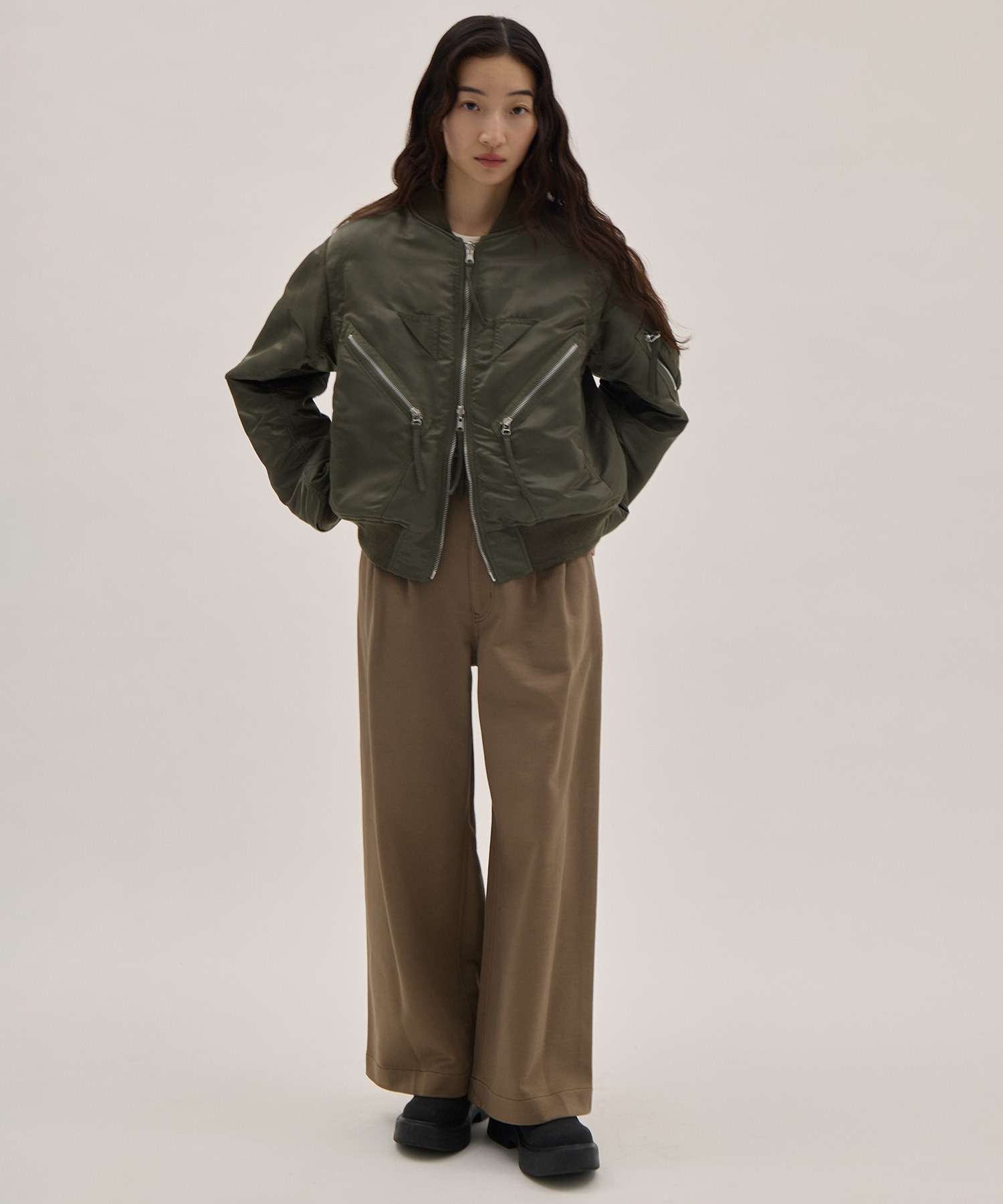 Hard Compact French Terry Wide Pants PHEENY