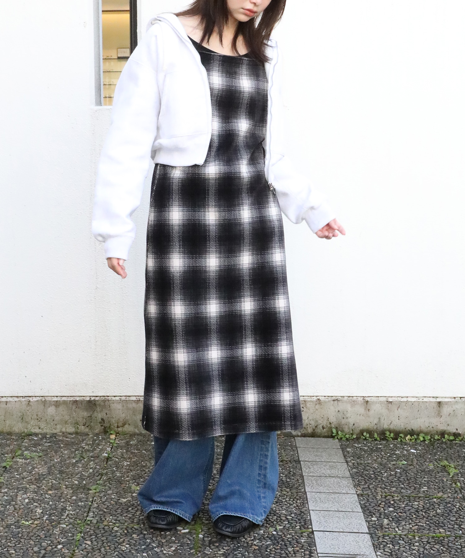 別注Ombre Check Camisole Dress PHEENY