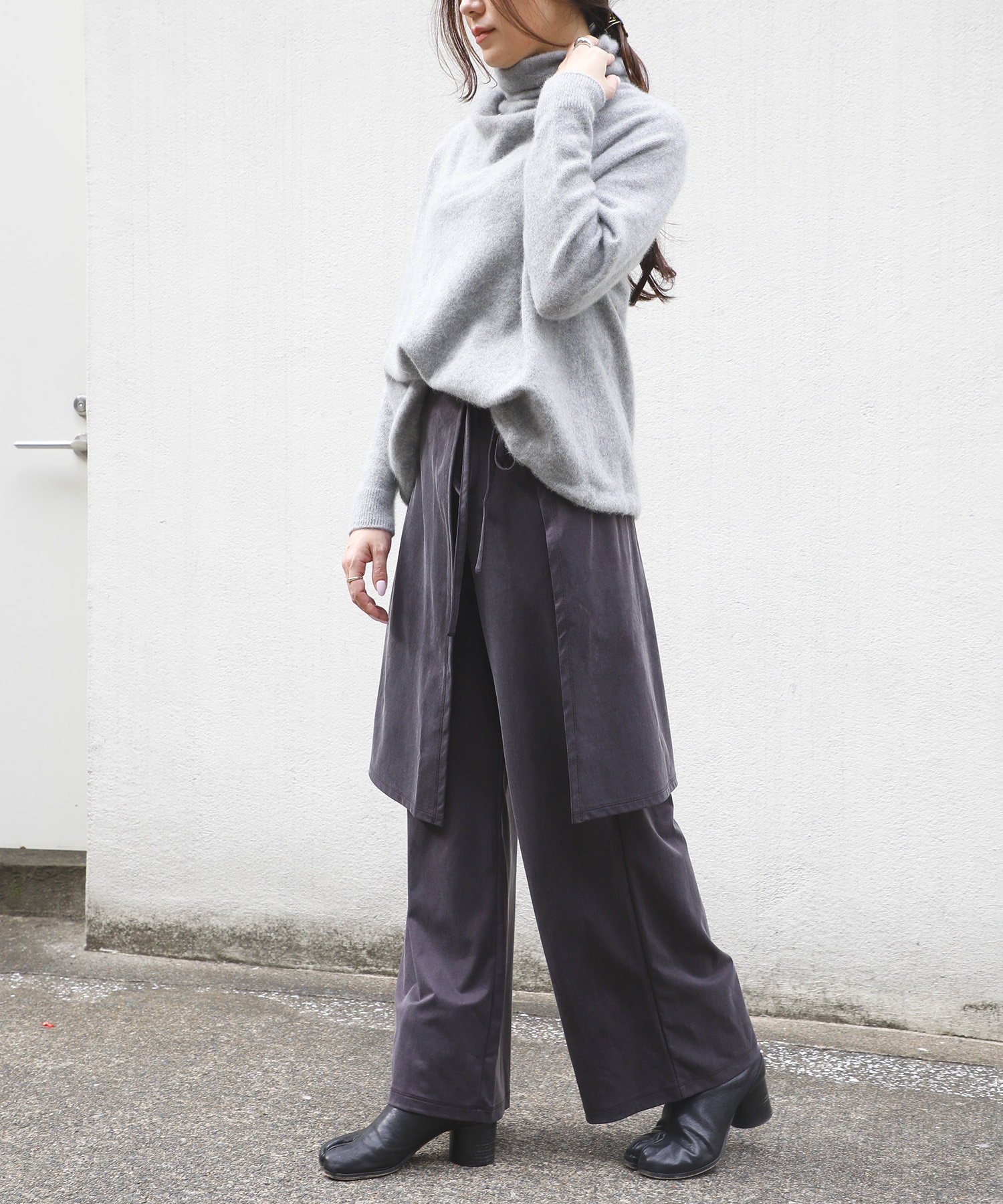 Peach Saten Layered Apron Pants PHEENY