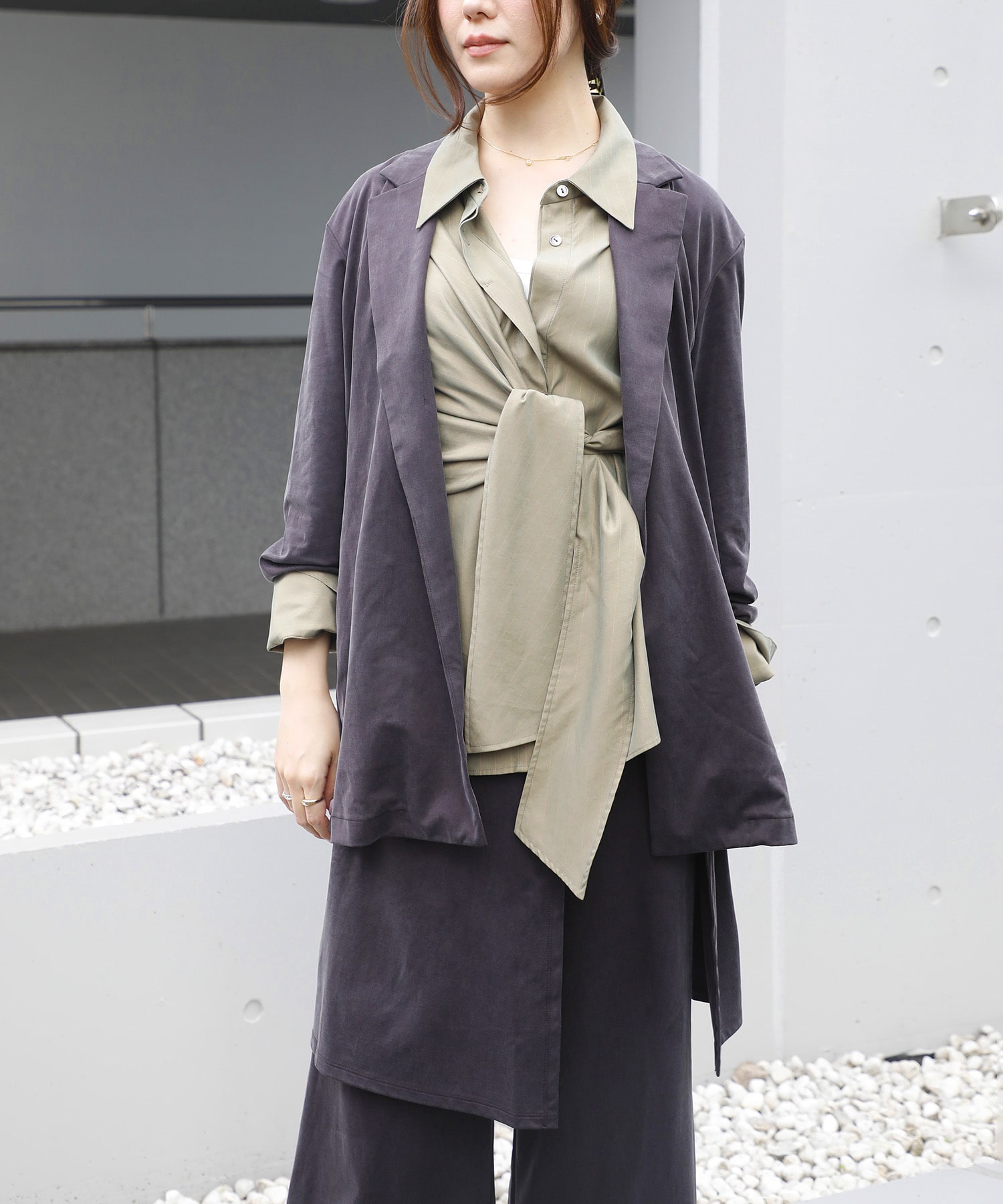Peach Saten Shirt Jacket PHEENY