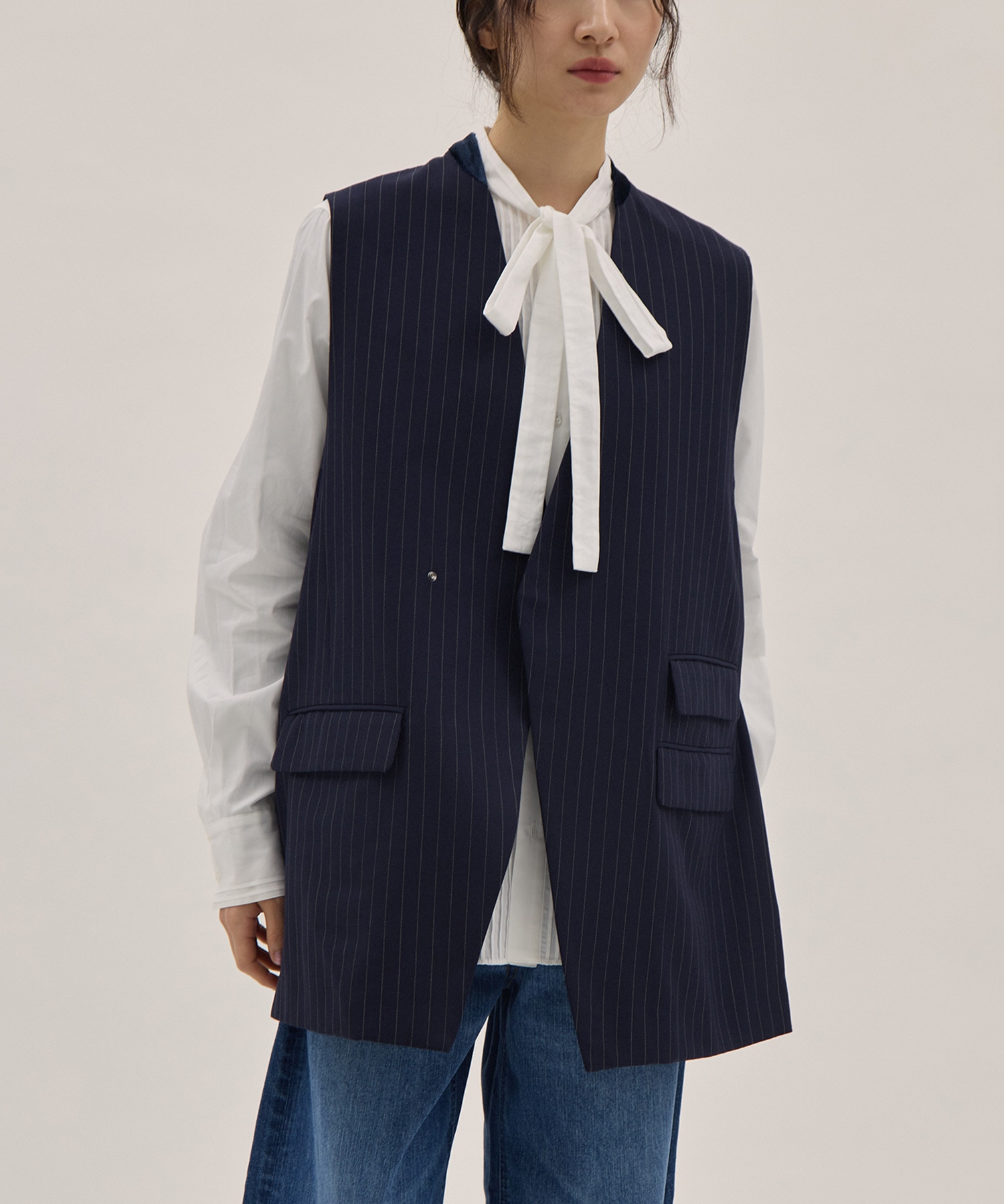 Ribbon Tie Blouse - Solid＆Leopard RhodolirioN