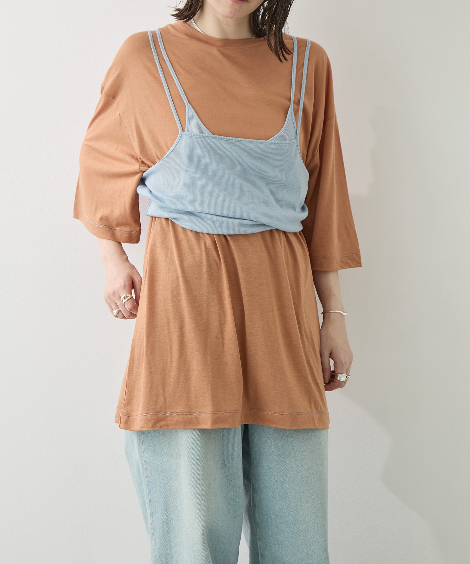 Camisole Top & Loose-fitting Tee - Unit Tops RhodolirioN