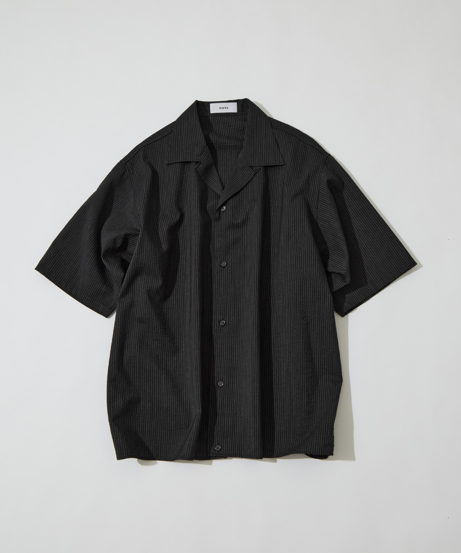 別注OPEN COLLAR S/S SHIRT WITH HEM TAB marka