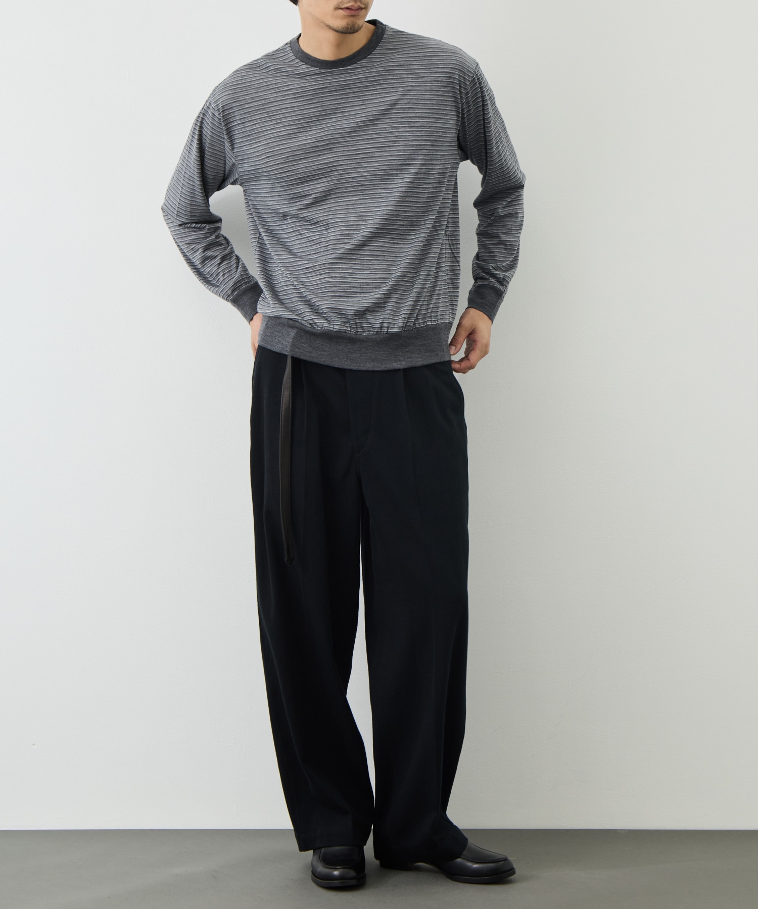 Denim-Leather Belted Trousers blurhms