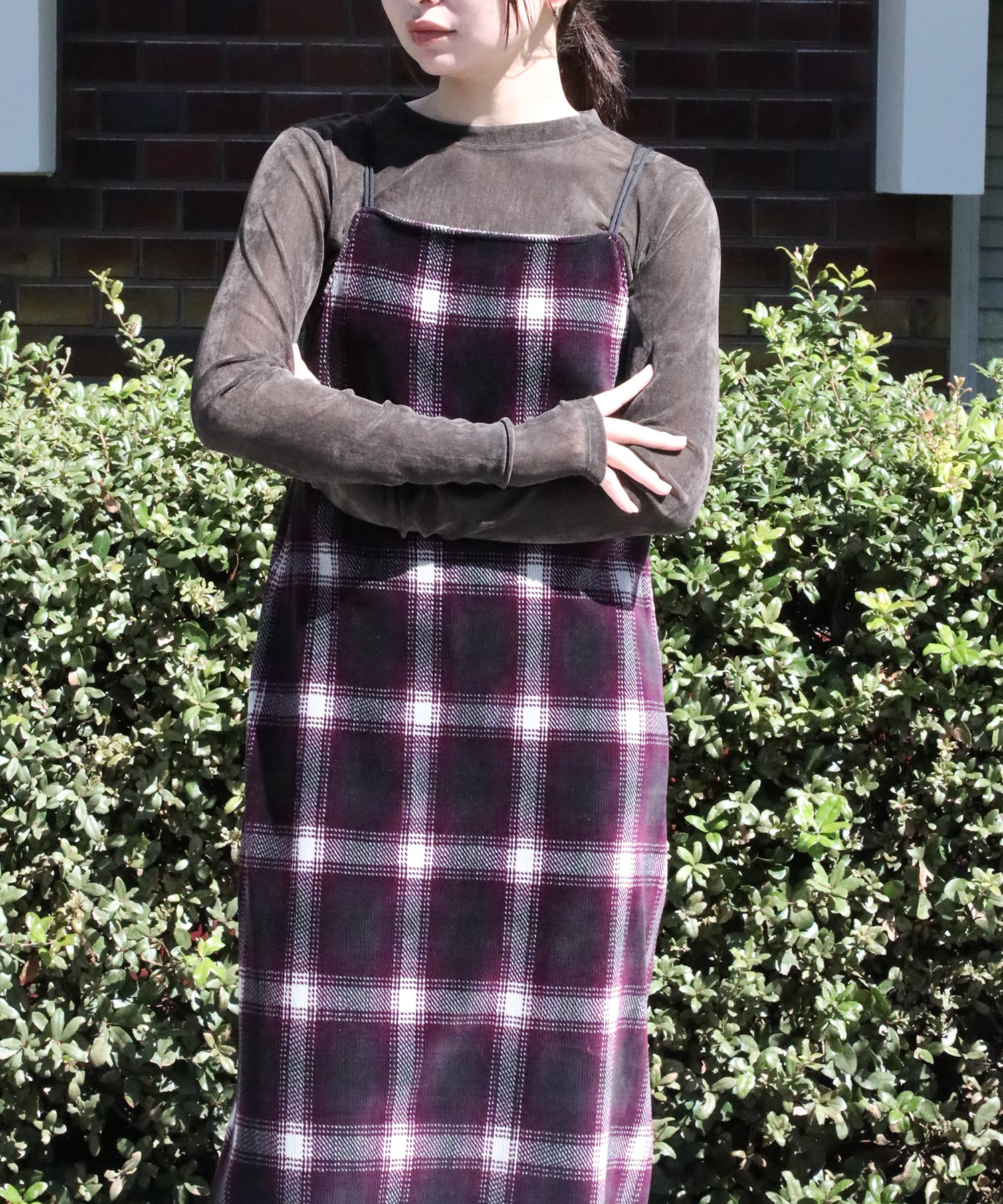 別注Ombre Check Camisole Dress PHEENY
