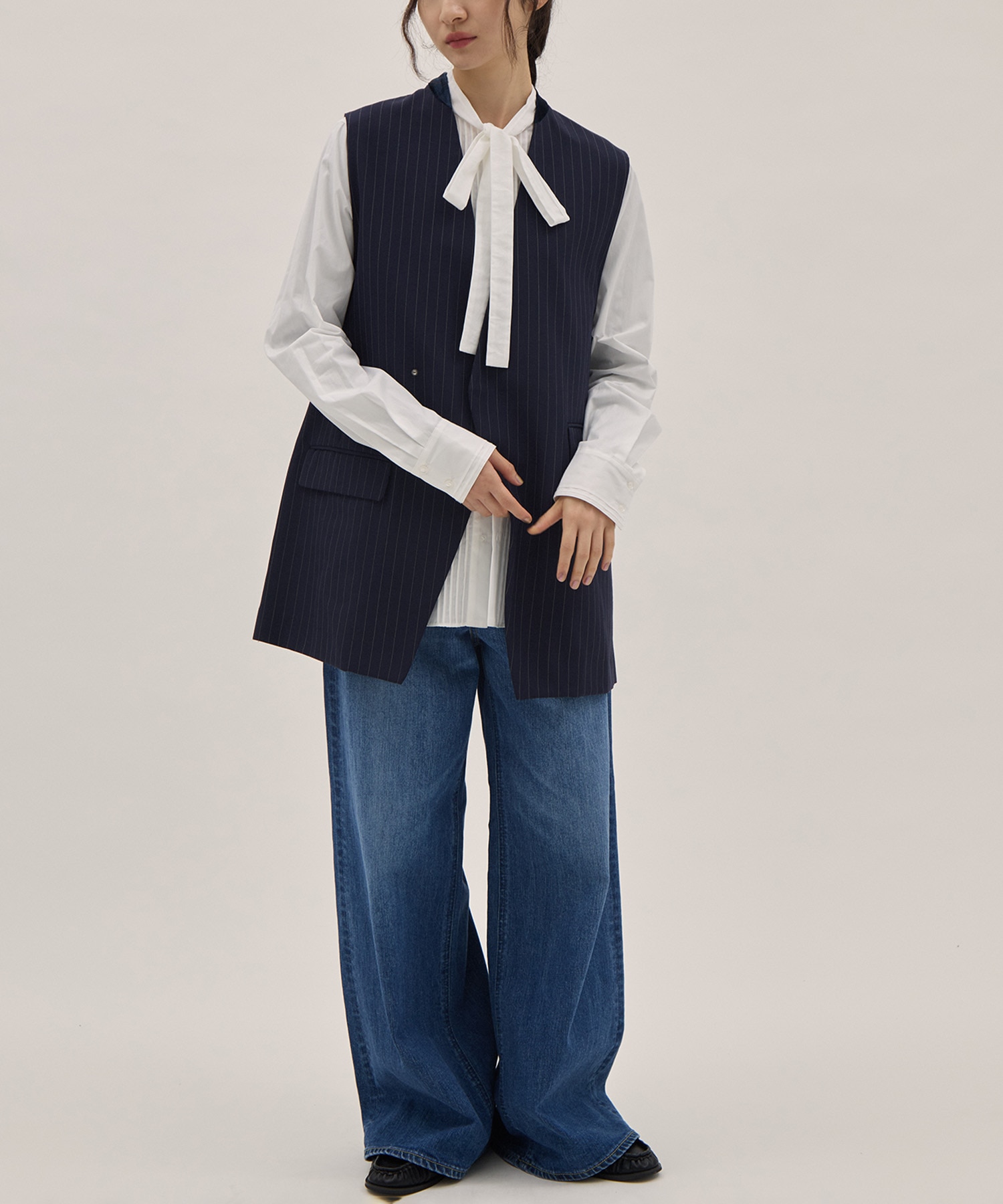 Ribbon Tie Blouse - Solid＆Leopard RhodolirioN