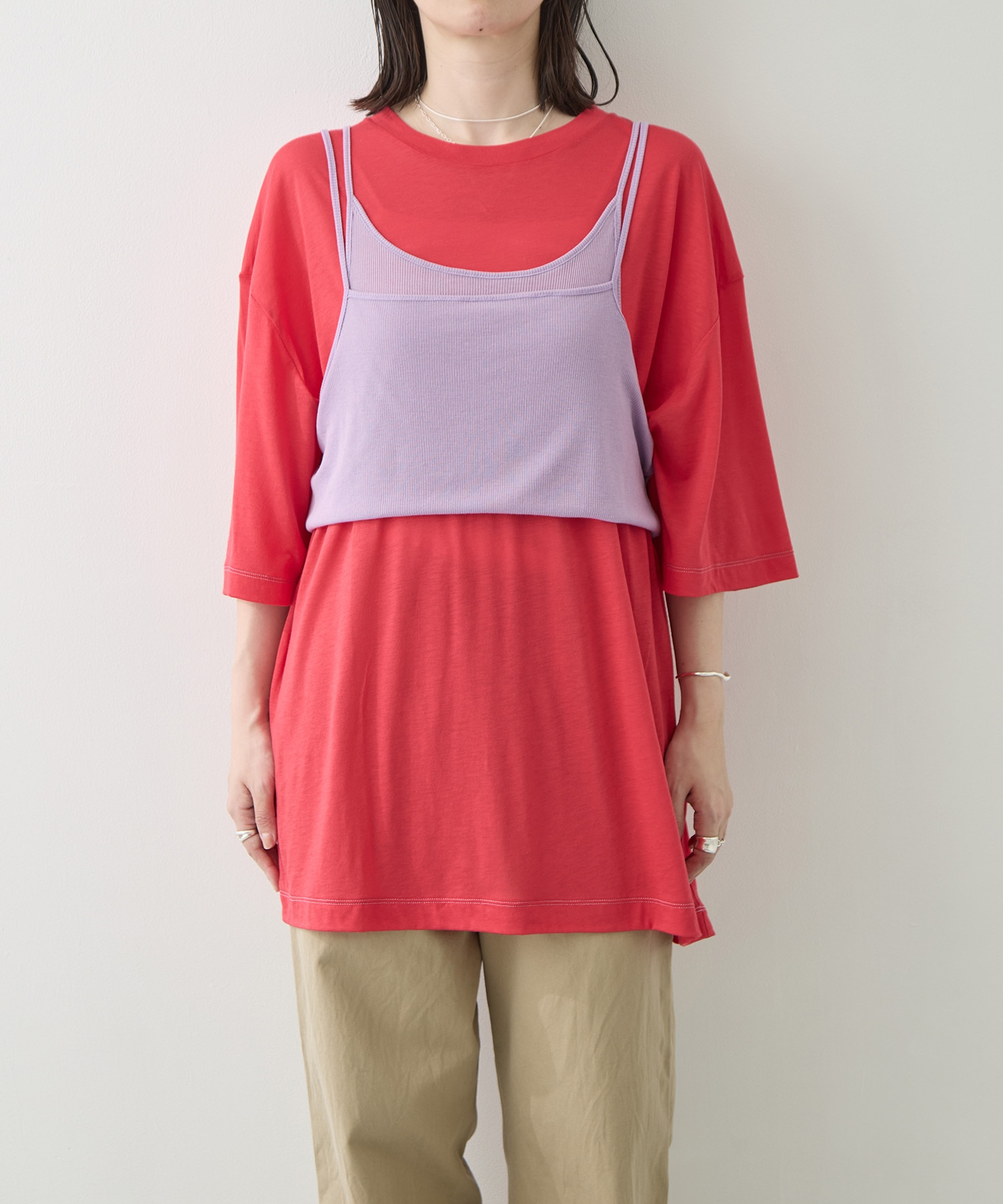 Camisole Top & Loose-fitting Tee - Unit Tops RhodolirioN