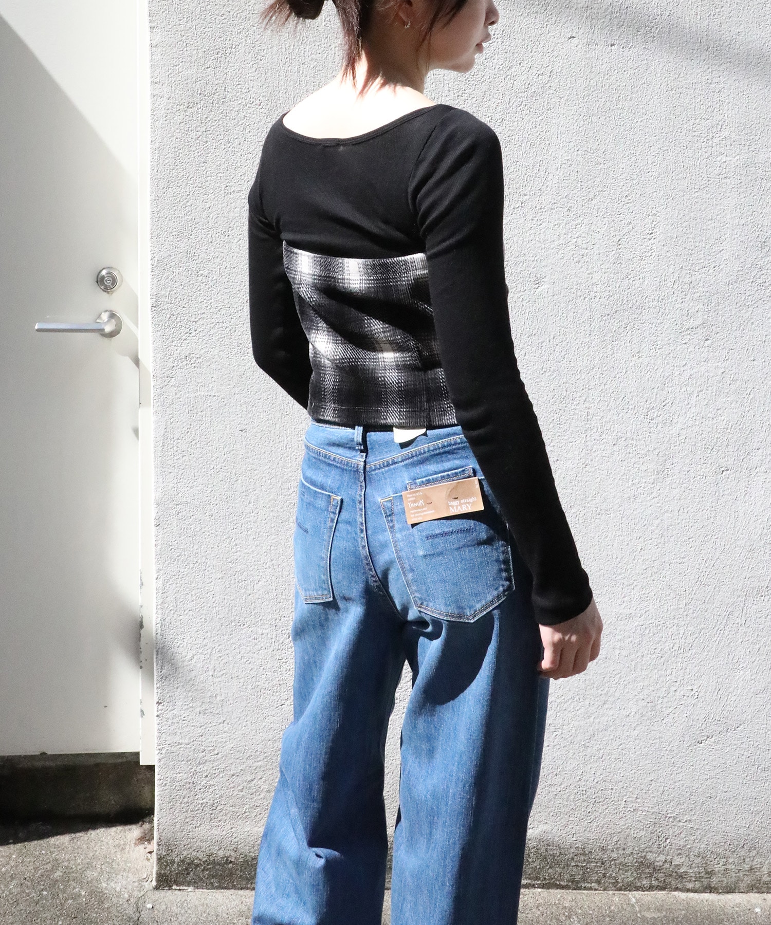 Ombre Check Stretch Corduroy Bustier PHEENY