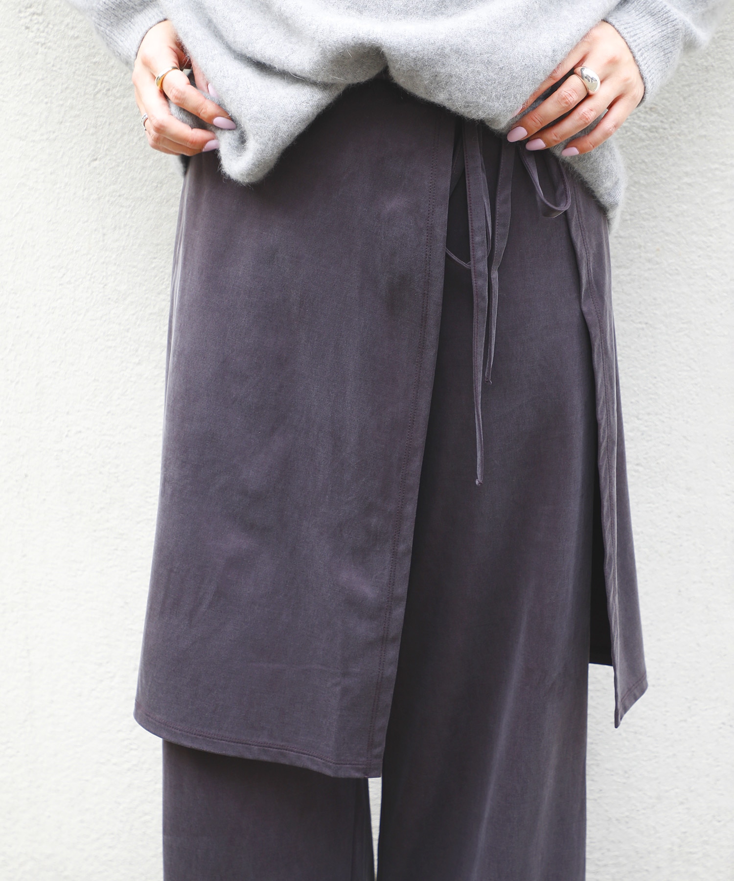 Peach Saten Layered Apron Pants PHEENY