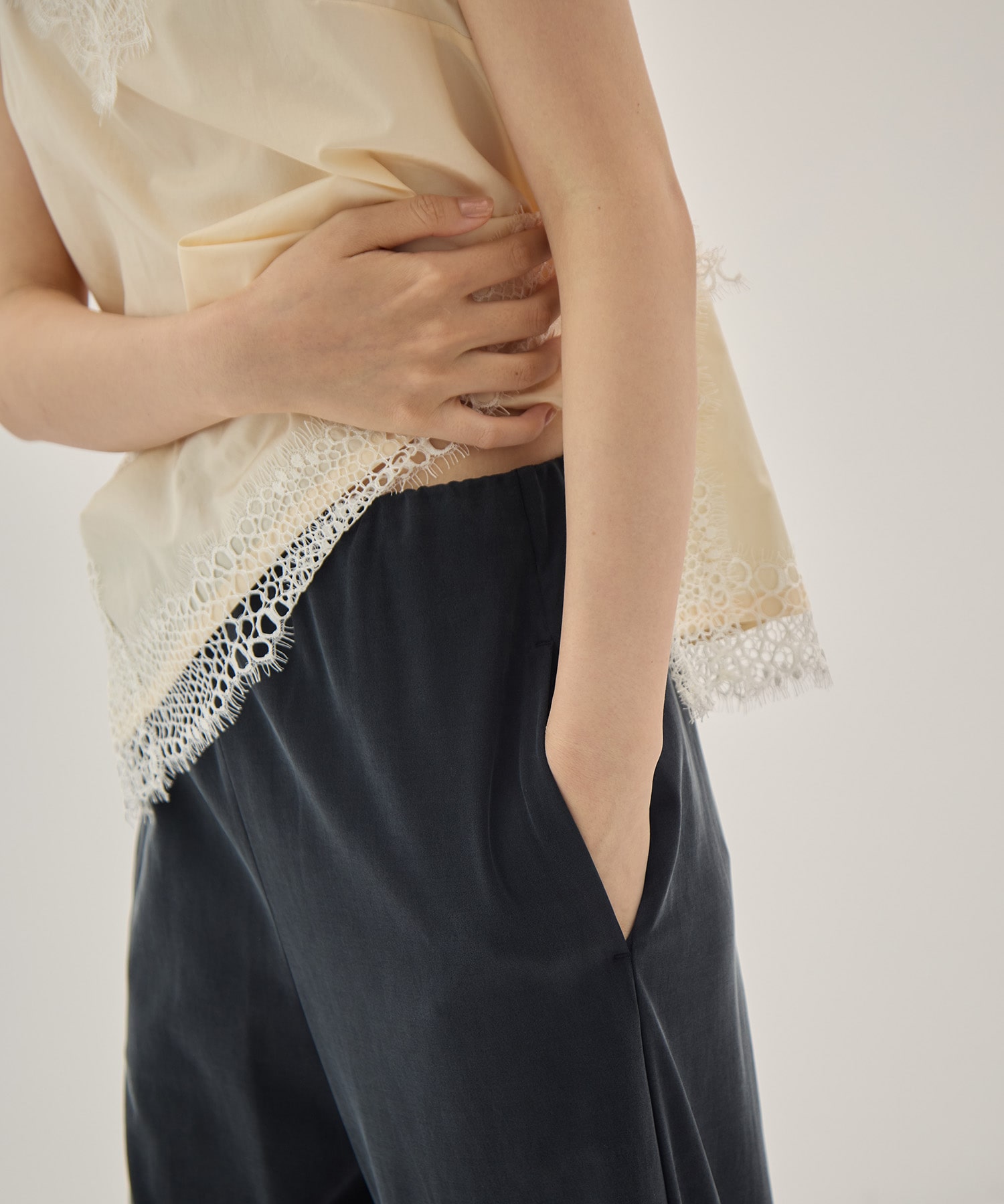 Peach Saten Layered Apron Pants PHEENY