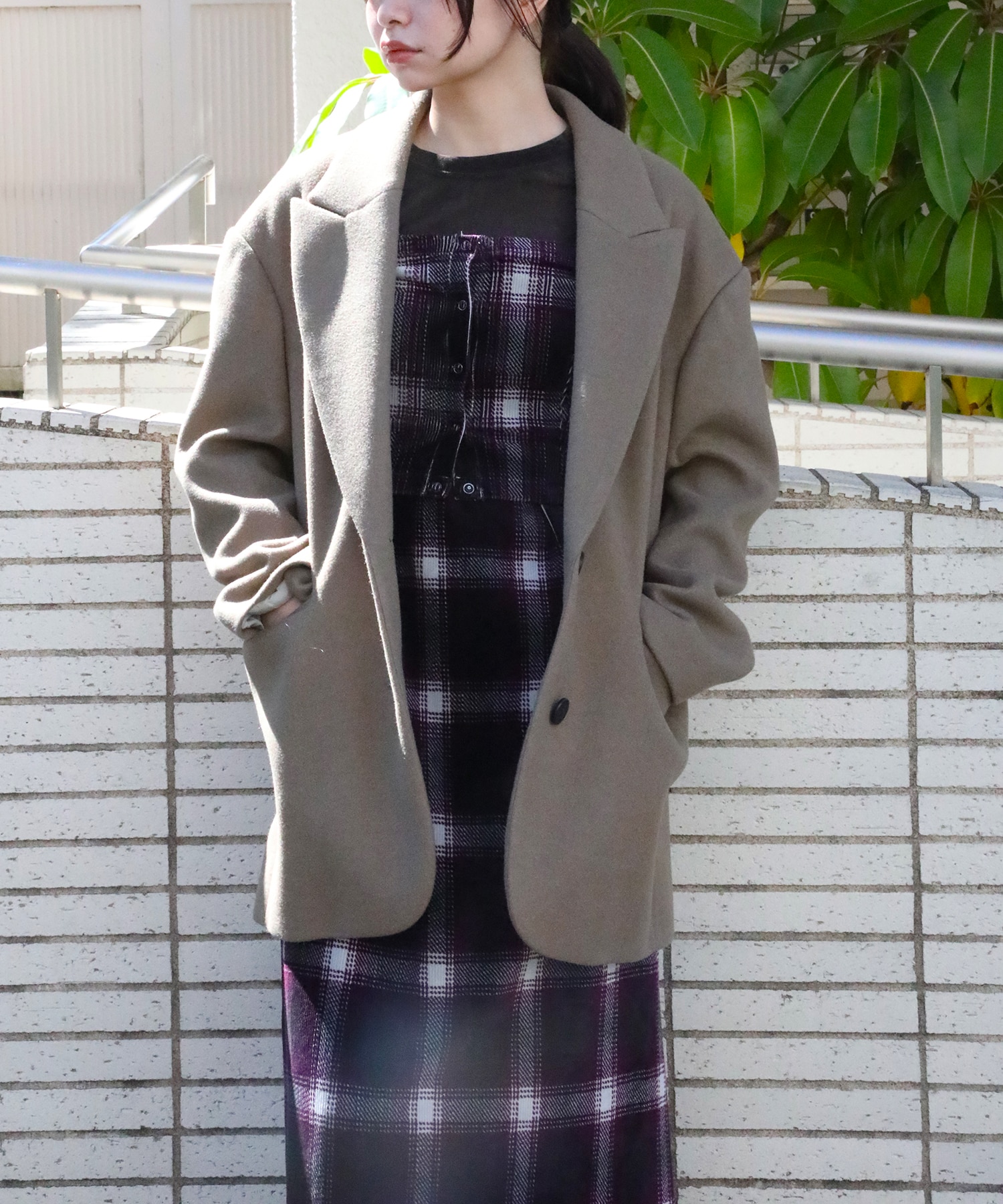 Needle rever stretch Jacket Coat PHEENY