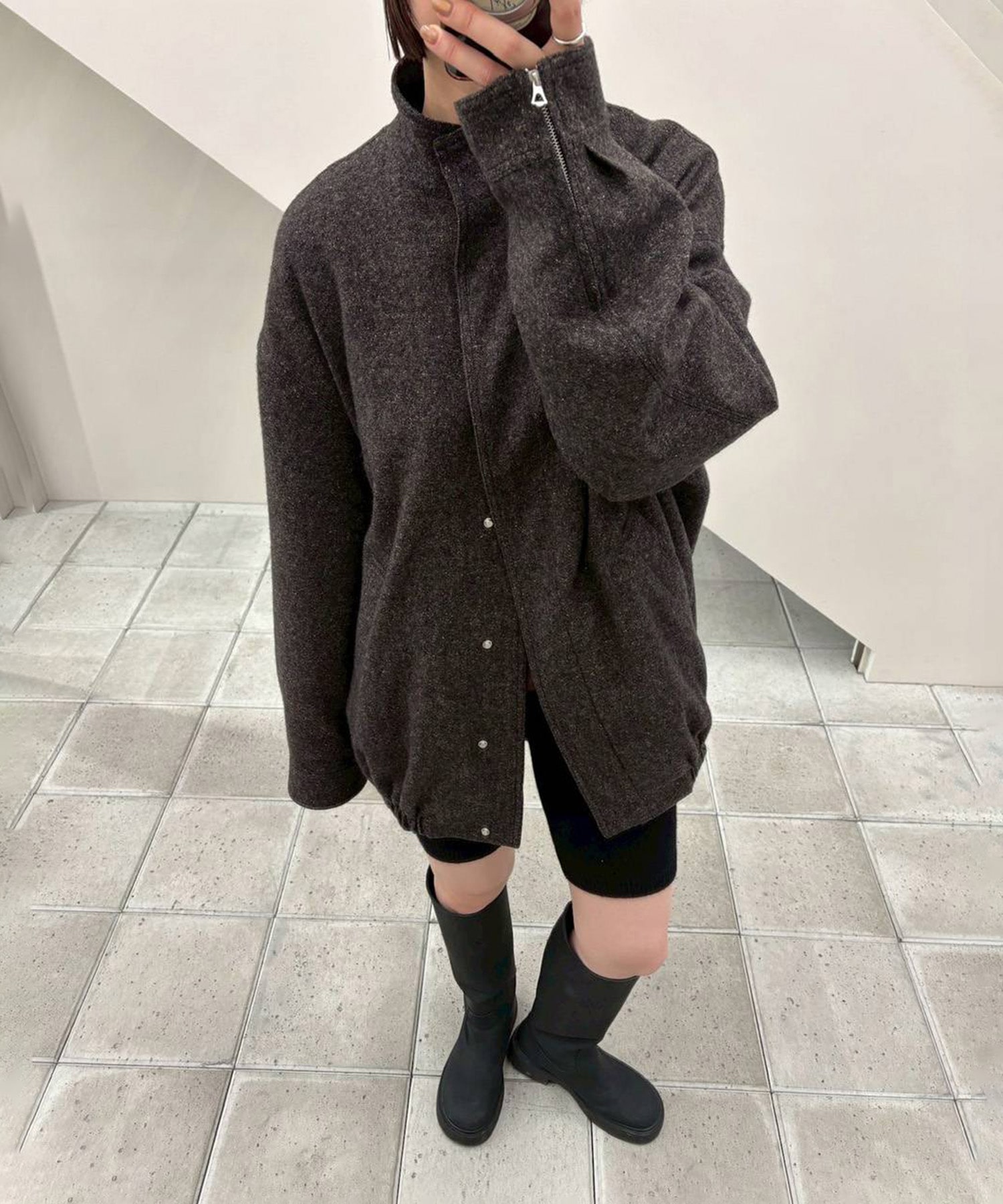 Silknep Tweed Blouson TODAYFUL