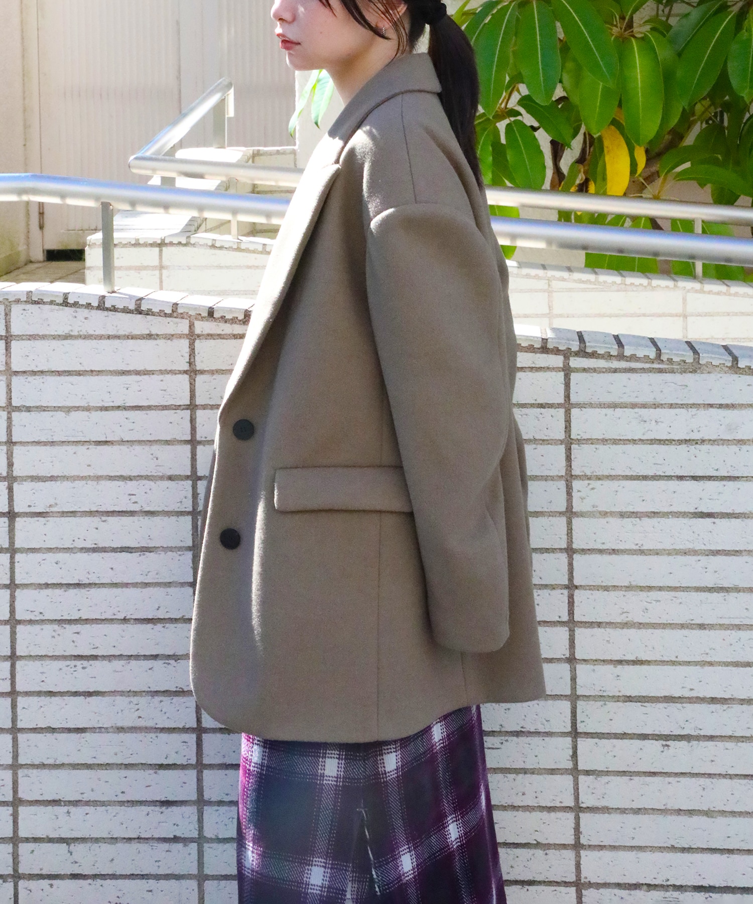 Needle rever stretch Jacket Coat PHEENY