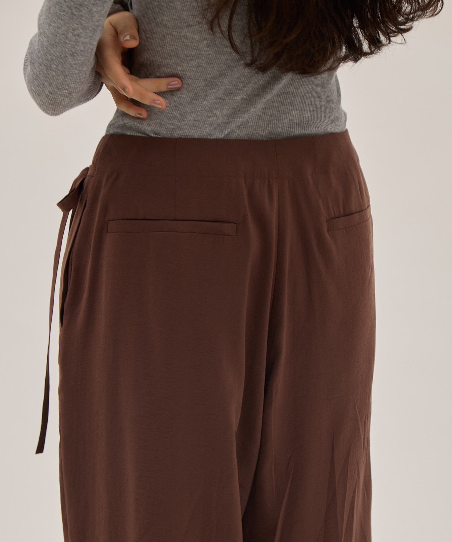 RAYON-POLYESTER BROAD TROUSERS YLEVE