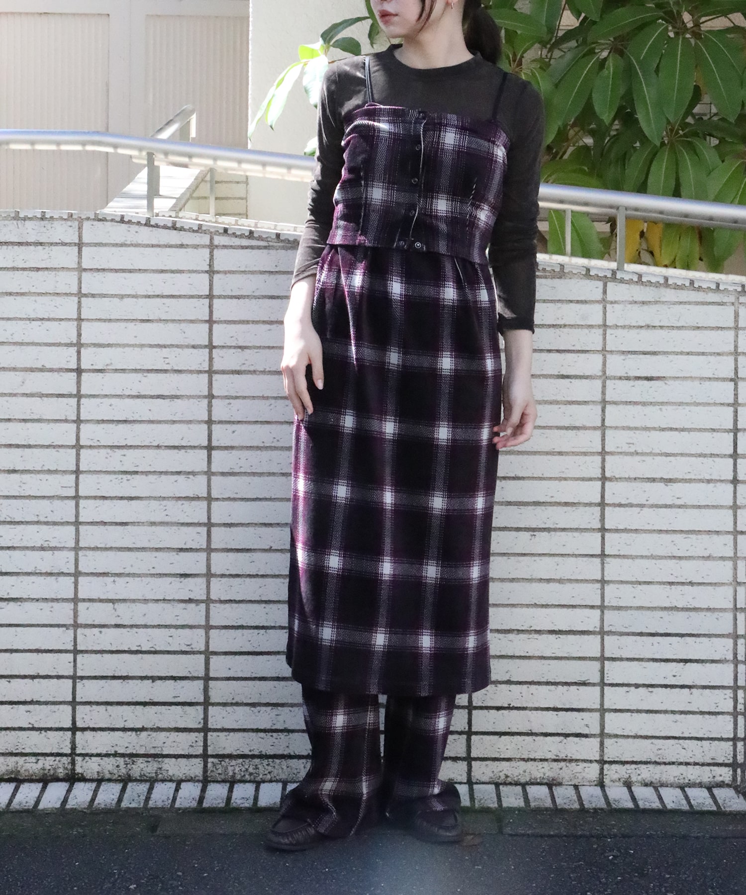 別注Ombre Check Camisole Dress PHEENY