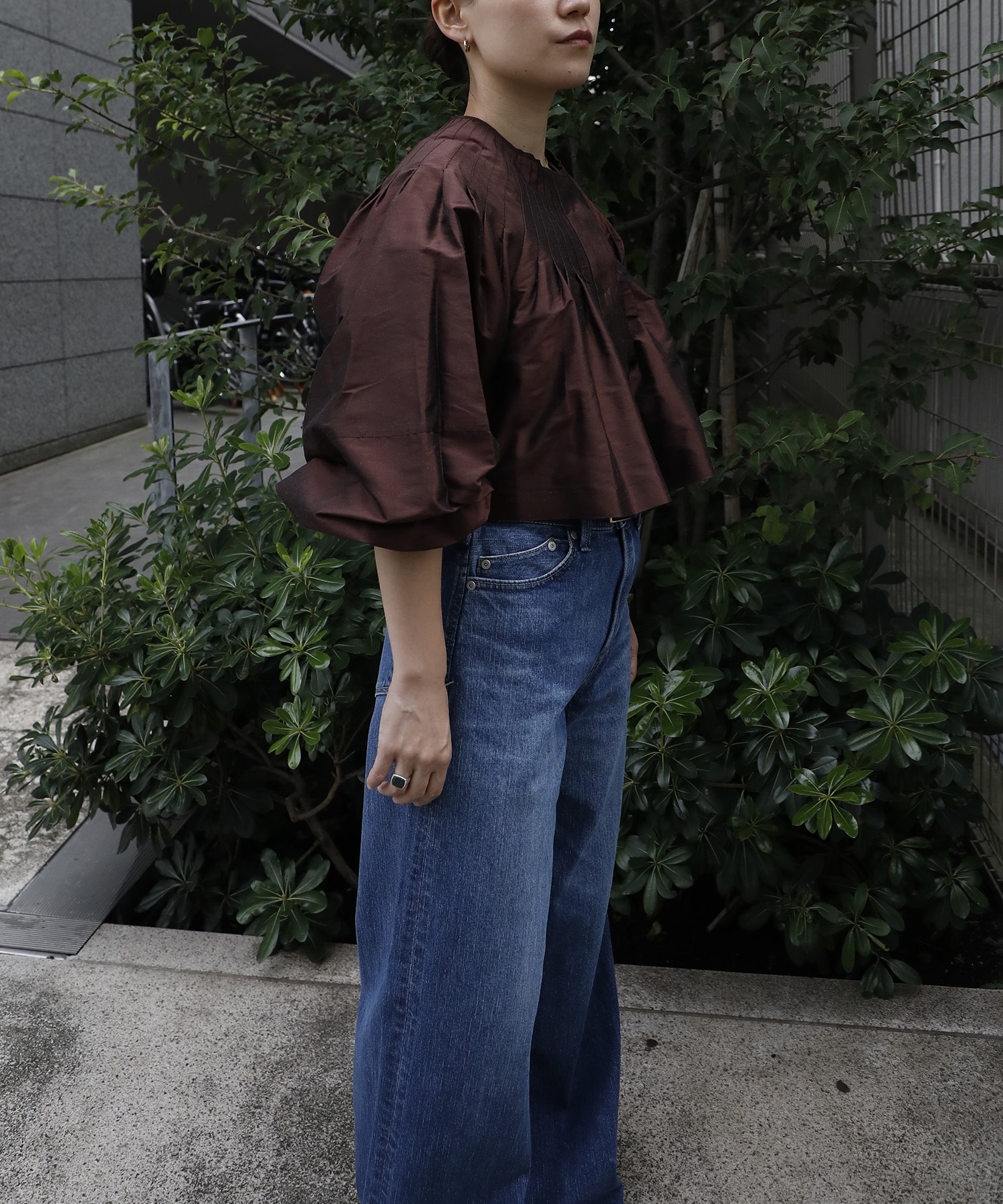 SILK DUPION CROPPED JK TOURNON.
