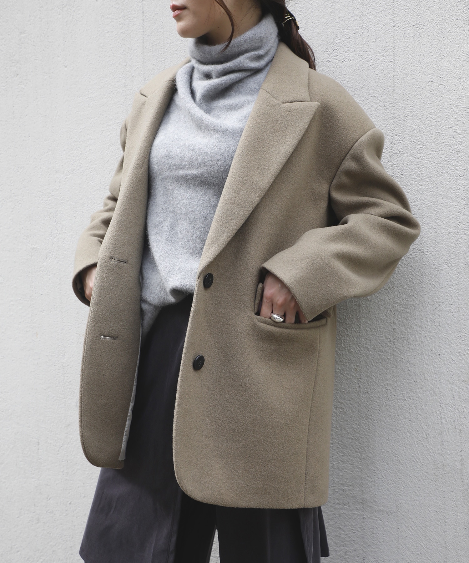 Needle rever stretch Jacket Coat PHEENY